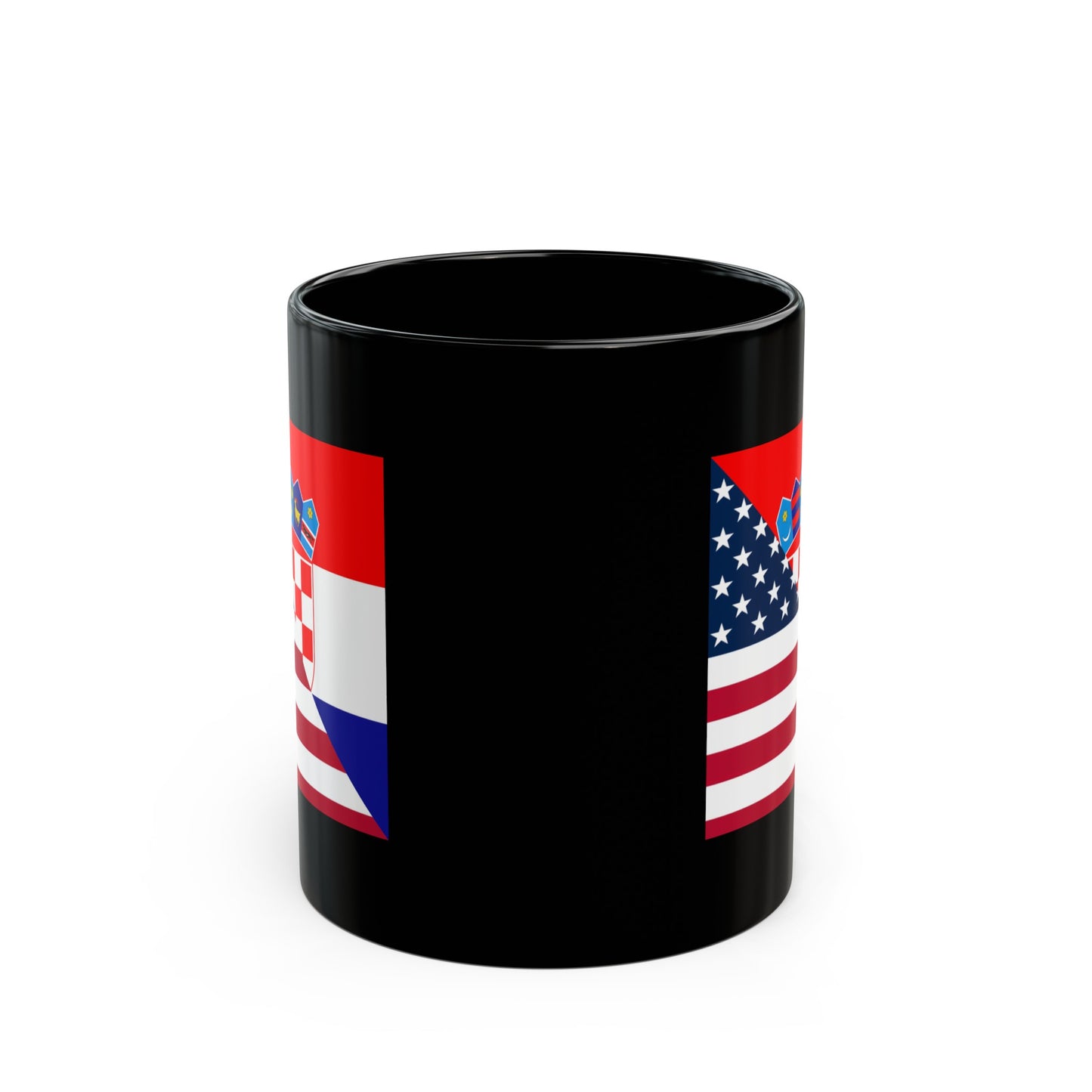 Croatian American Flag Croatia USA Black Mug (11oz, 15oz)