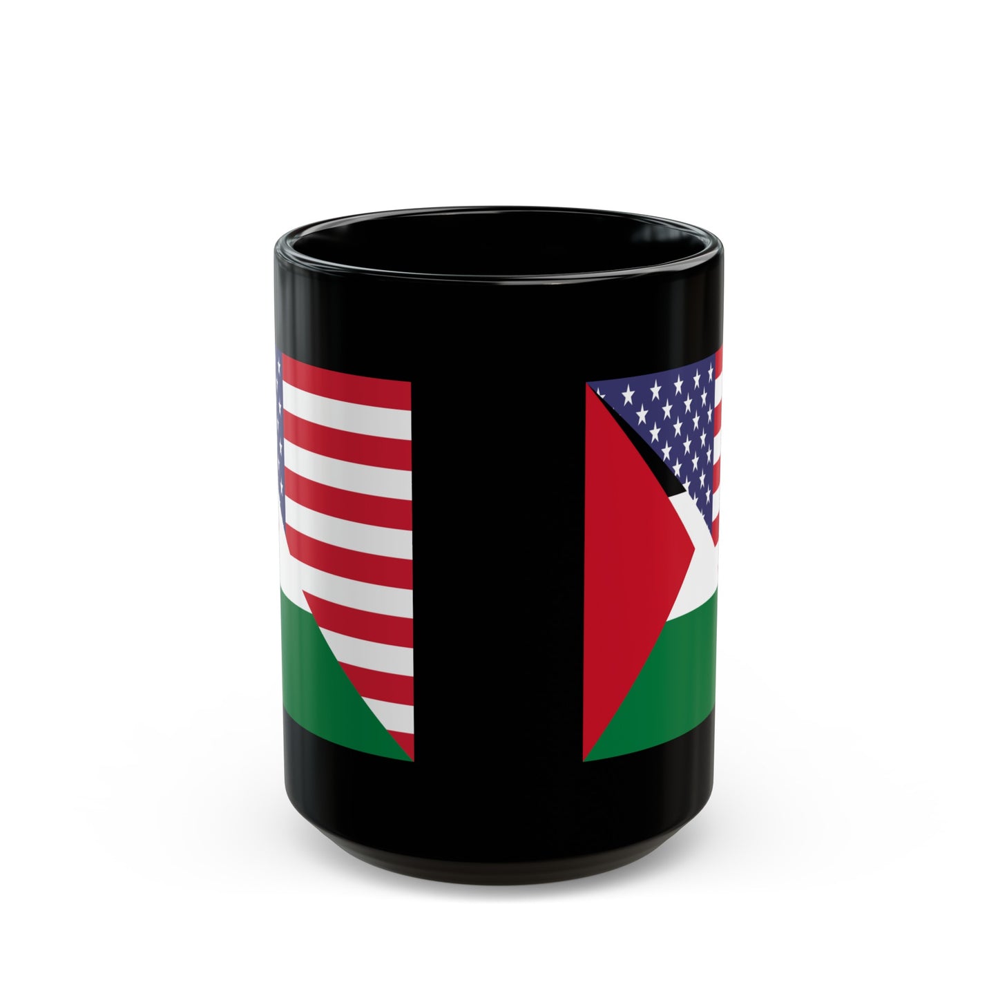 Palestine USA Flag Palestinian American Black Mug (11oz, 15oz)