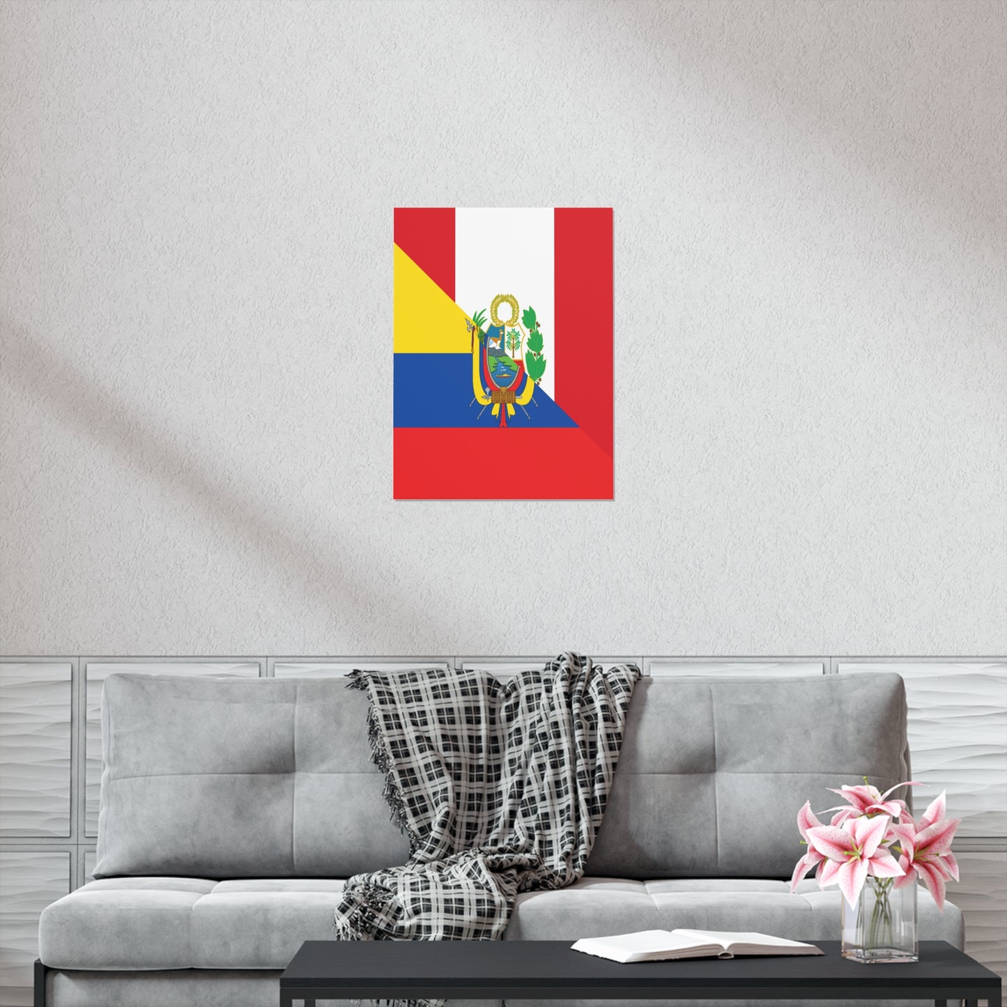 Peru Ecuador Flag Peruvian Ecuadorian Premium Matte Poster