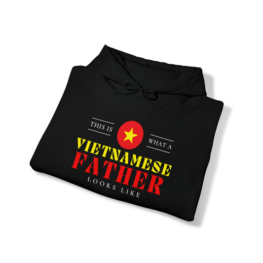 Vietnamese Father Looks Like Vietnam Flag Fathers Day Hoodie | Unisex Pullover Hooded Sweatshirt