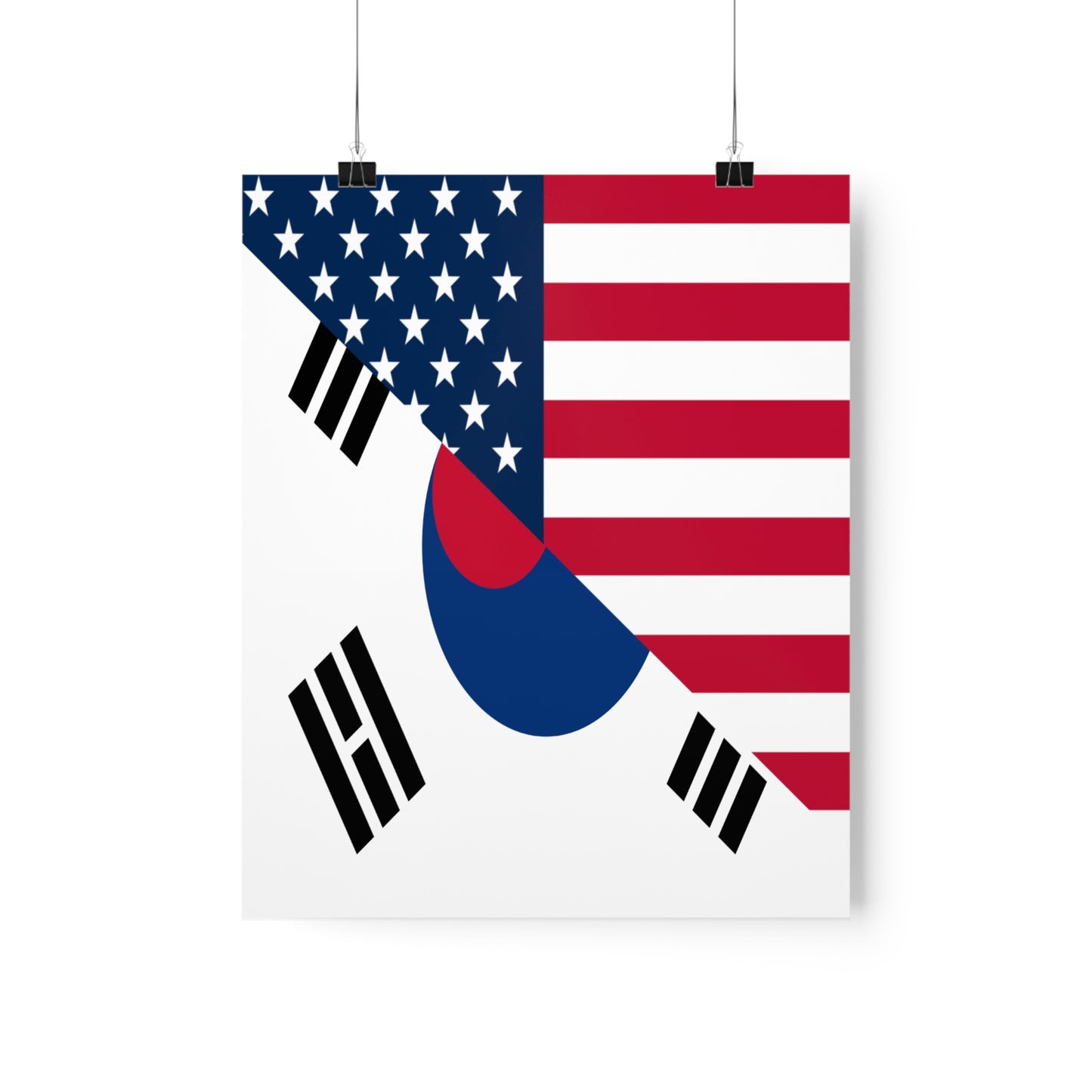 South Korean American Flag Half South Korea USA Premium Matte Poster