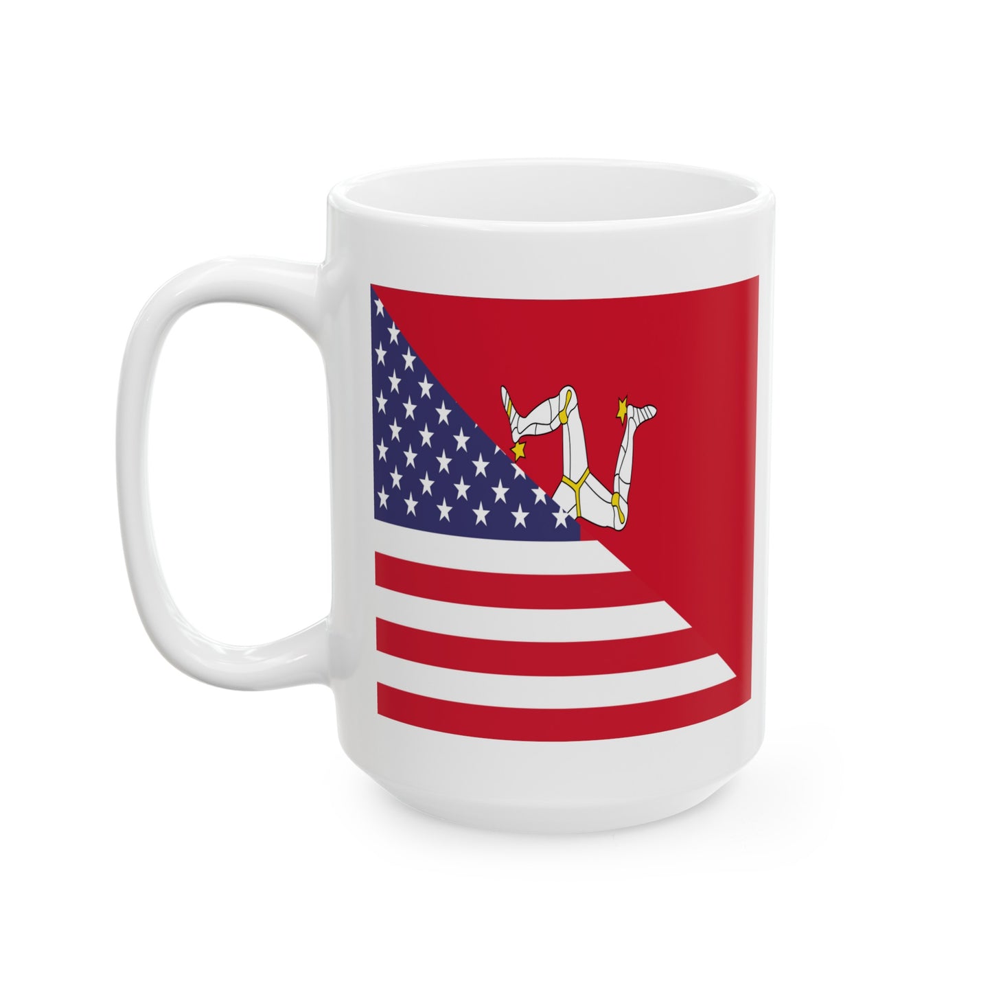 Isle of Man American Flag Manx USA Ceramic Mug 11oz, 15oz Cup