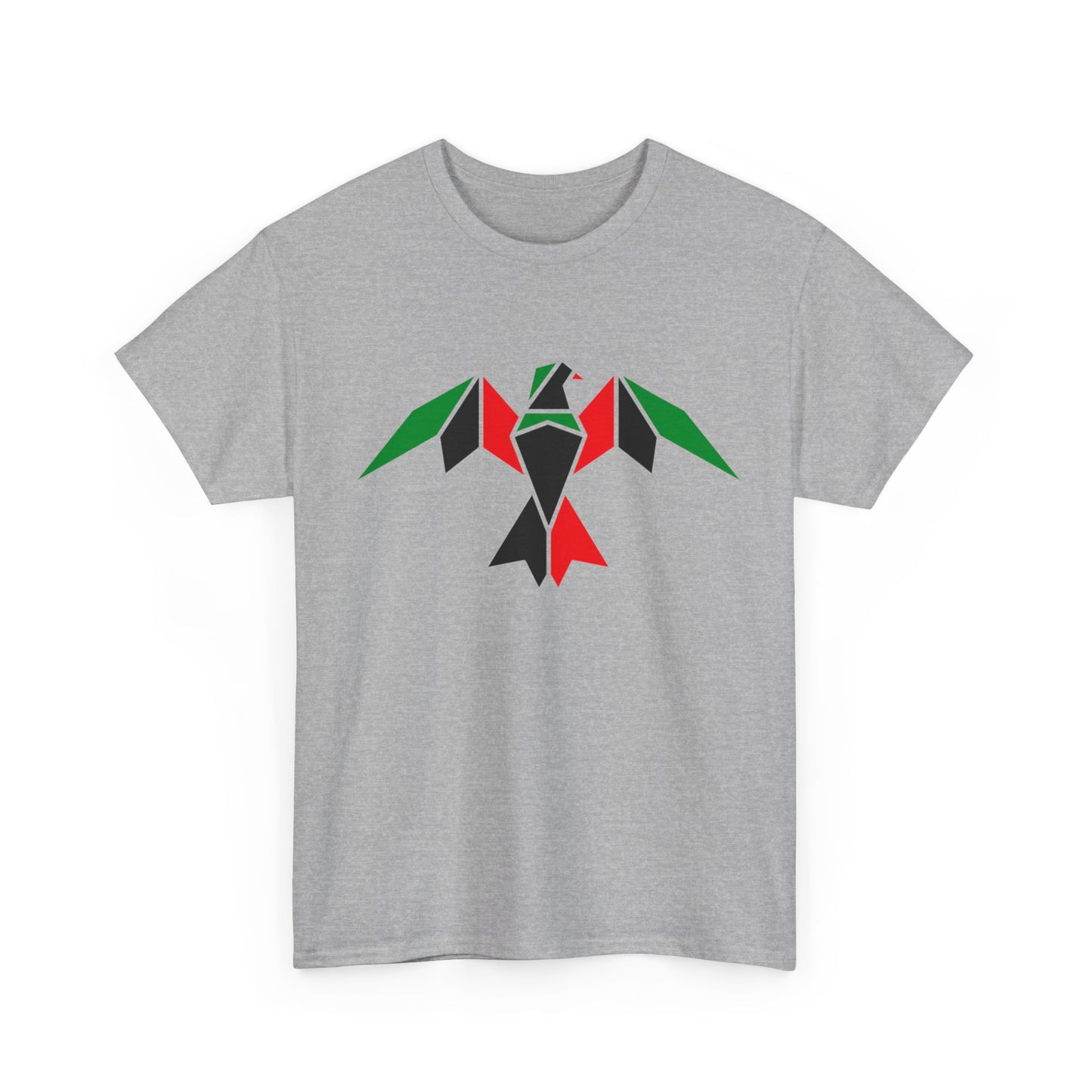 Pan-African Flag Geometric Bird Tee Shirt | Black Flag Men Women Shirt