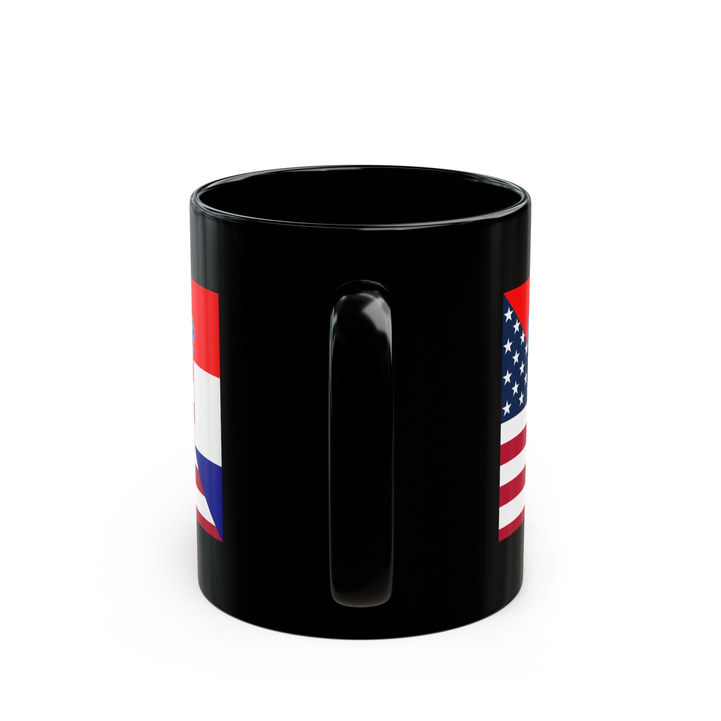 Croatian American Flag Croatia USA Black Mug (11oz, 15oz)