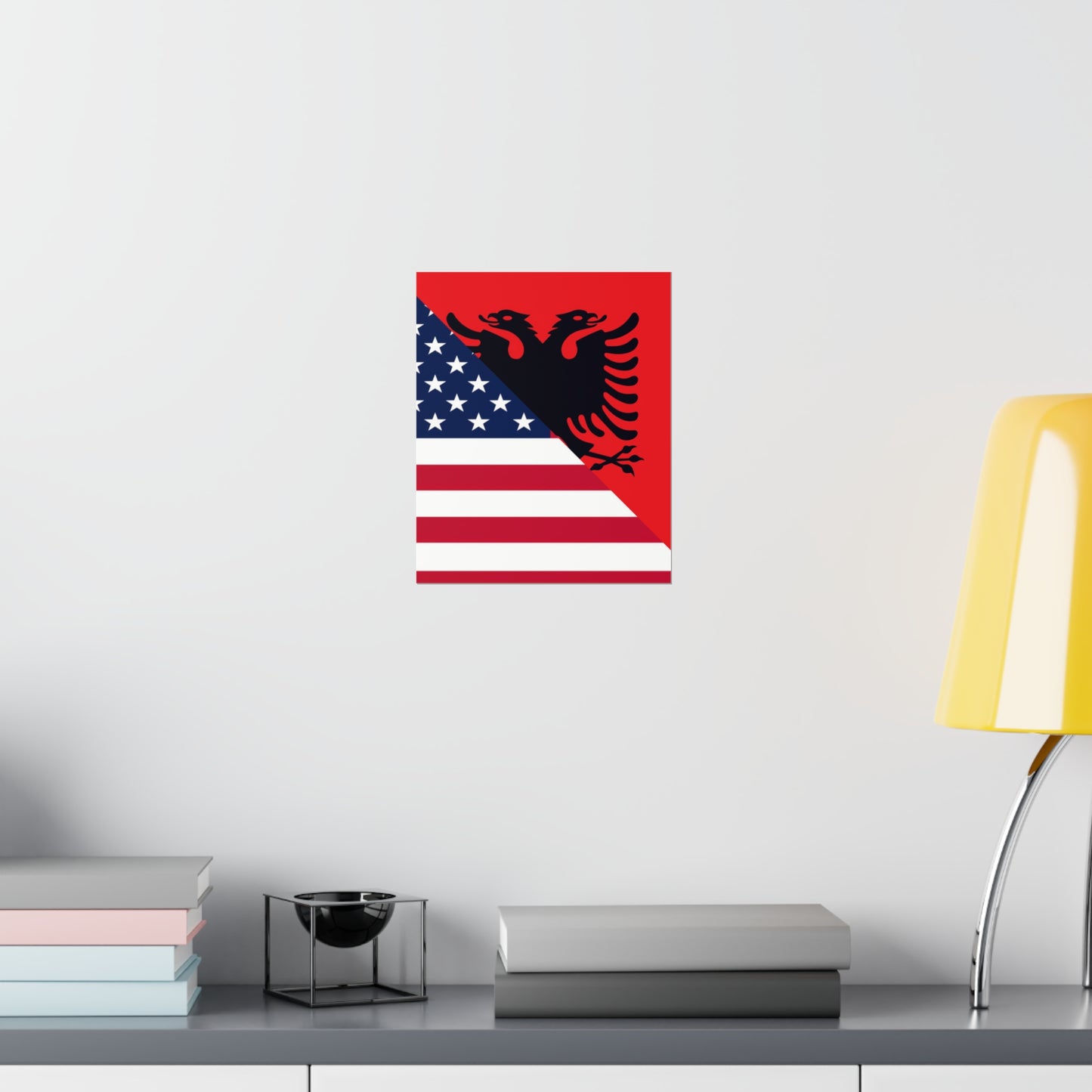 Albanian American Flag Albania USA Premium Matte Poster