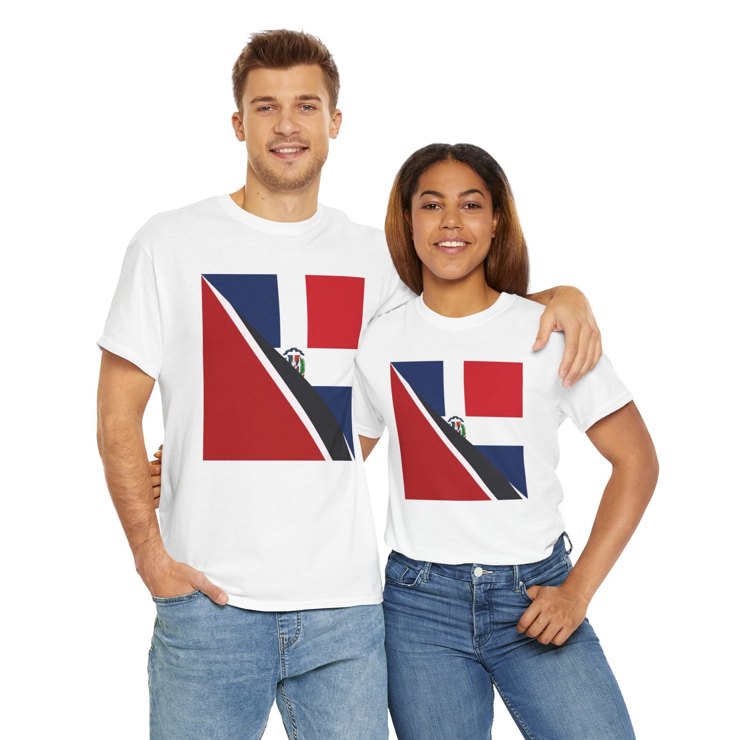 Dominican Trini Flag T-Shirt Unisex Republic Trinidad and Tobago Tee Shirt