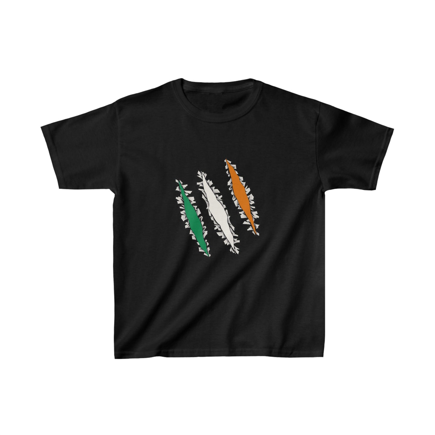 Kids Slashed Ireland Flag Irish T-Shirt Unisex Tee Shirt