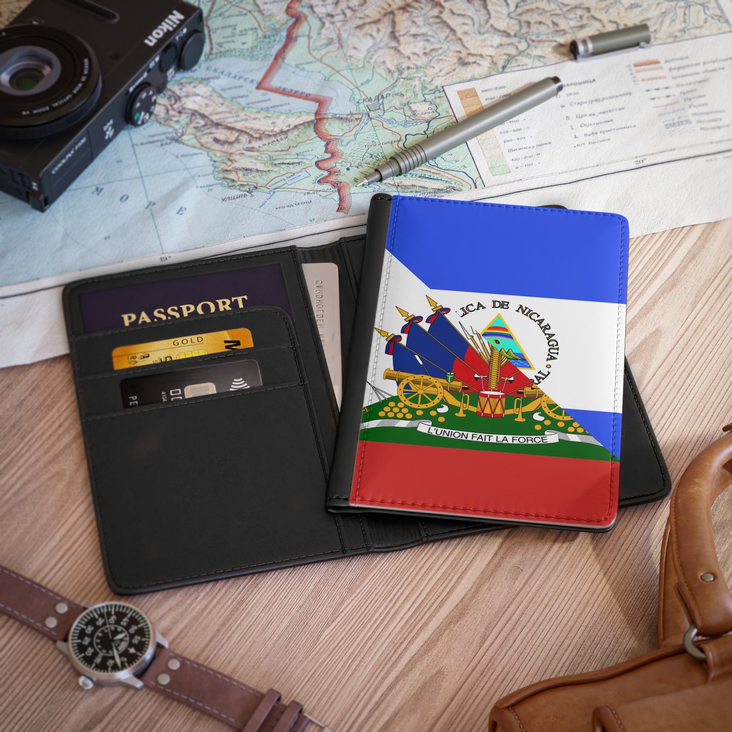 Haiti Nicaragua Flag Haitian Nicaraguan Passport Cover