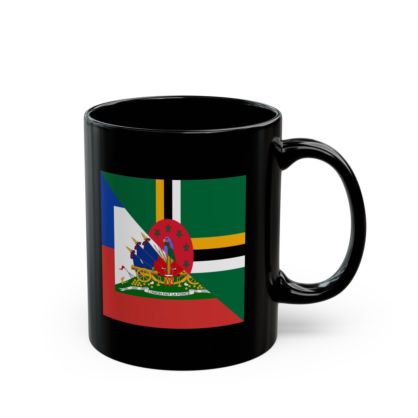 Dominica Haiti Flag Dominican Haitian Black Mug (11oz, 15oz)