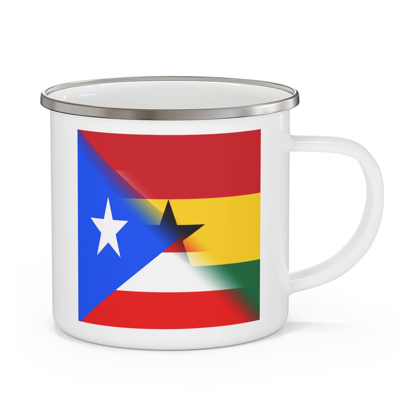 Puerto Rican Ghanaian Flag PR Ghana 12oz Enamel Mug