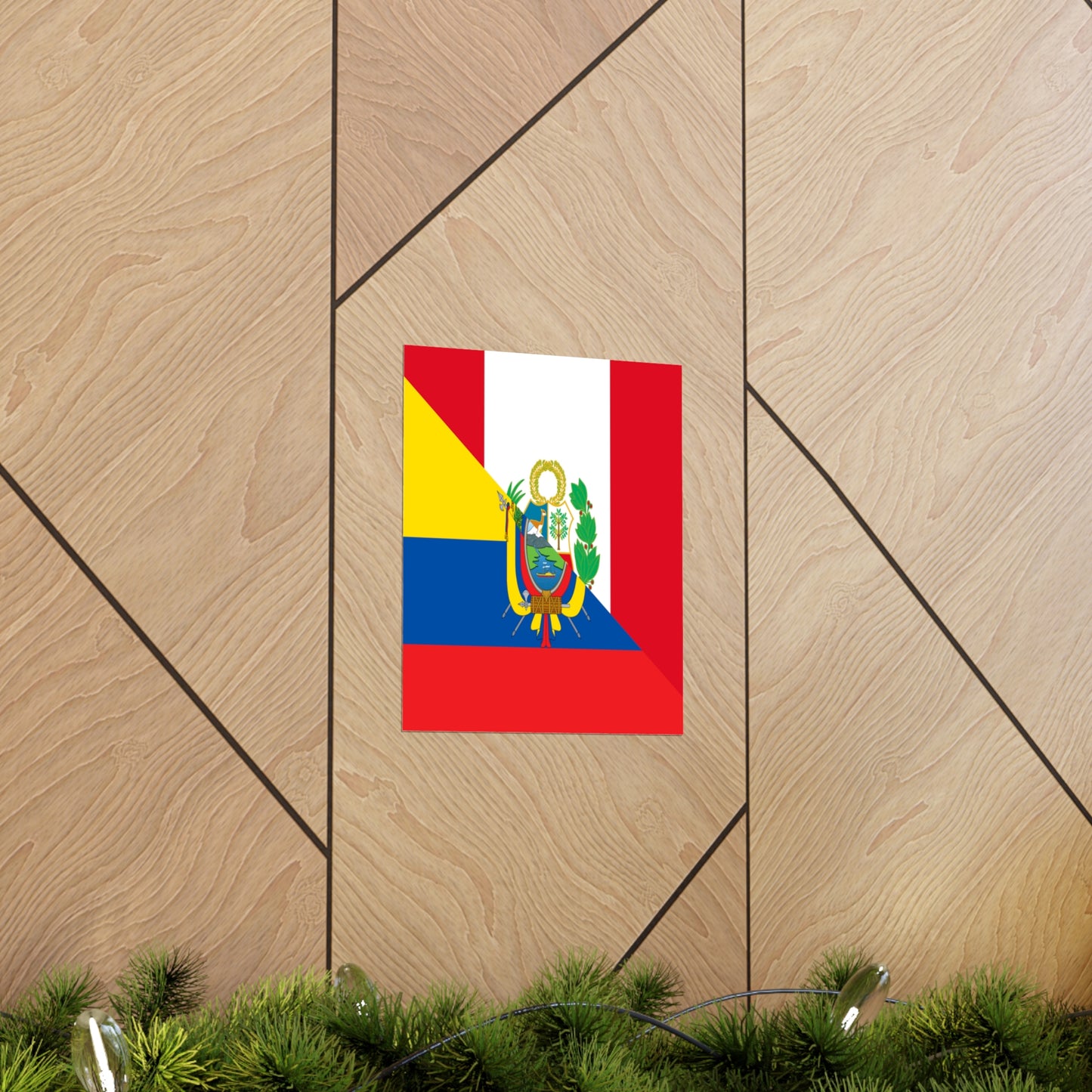 Peru Ecuador Flag Peruvian Ecuadorian Premium Matte Poster