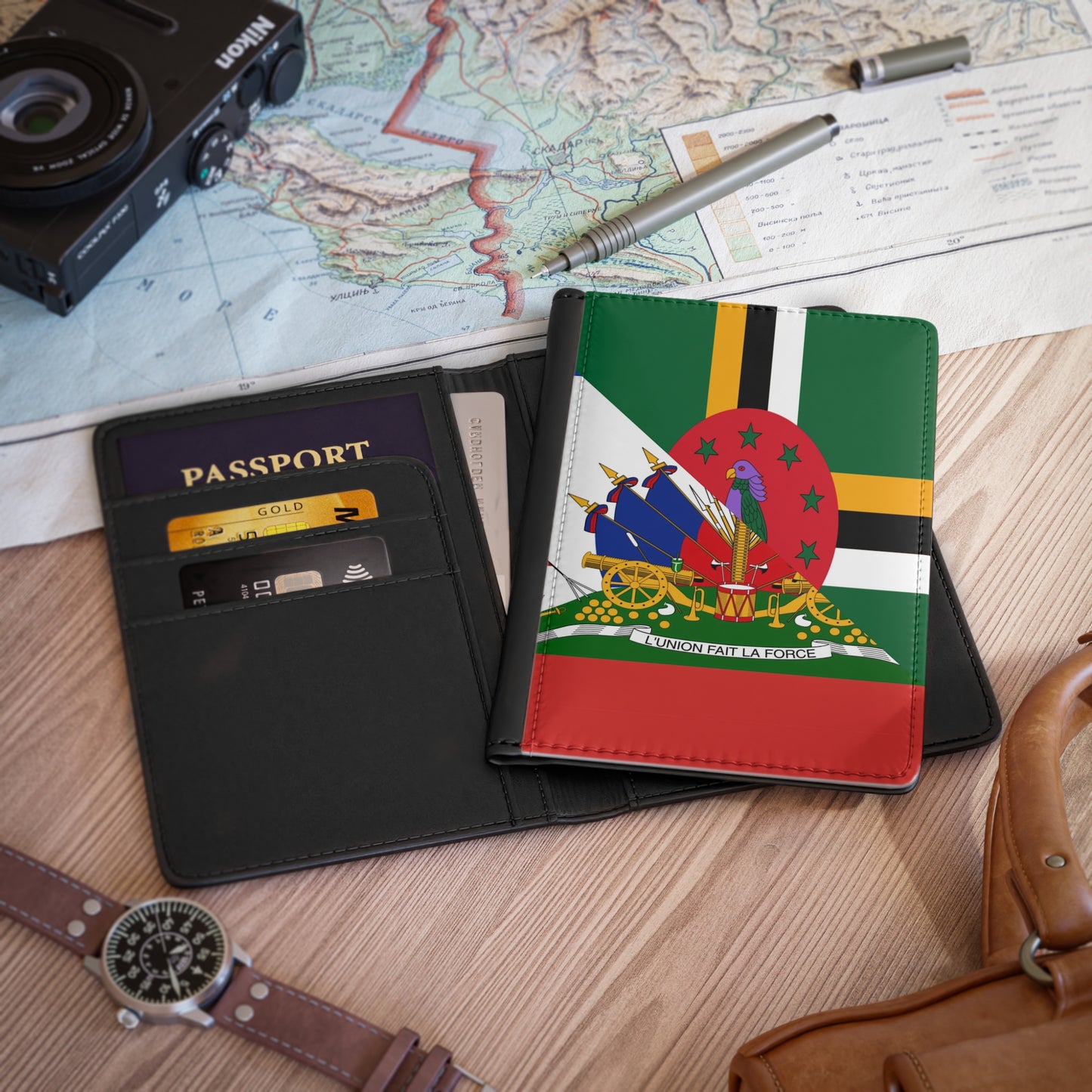 Dominica Haiti Flag Dominican Haitian Passport Cover