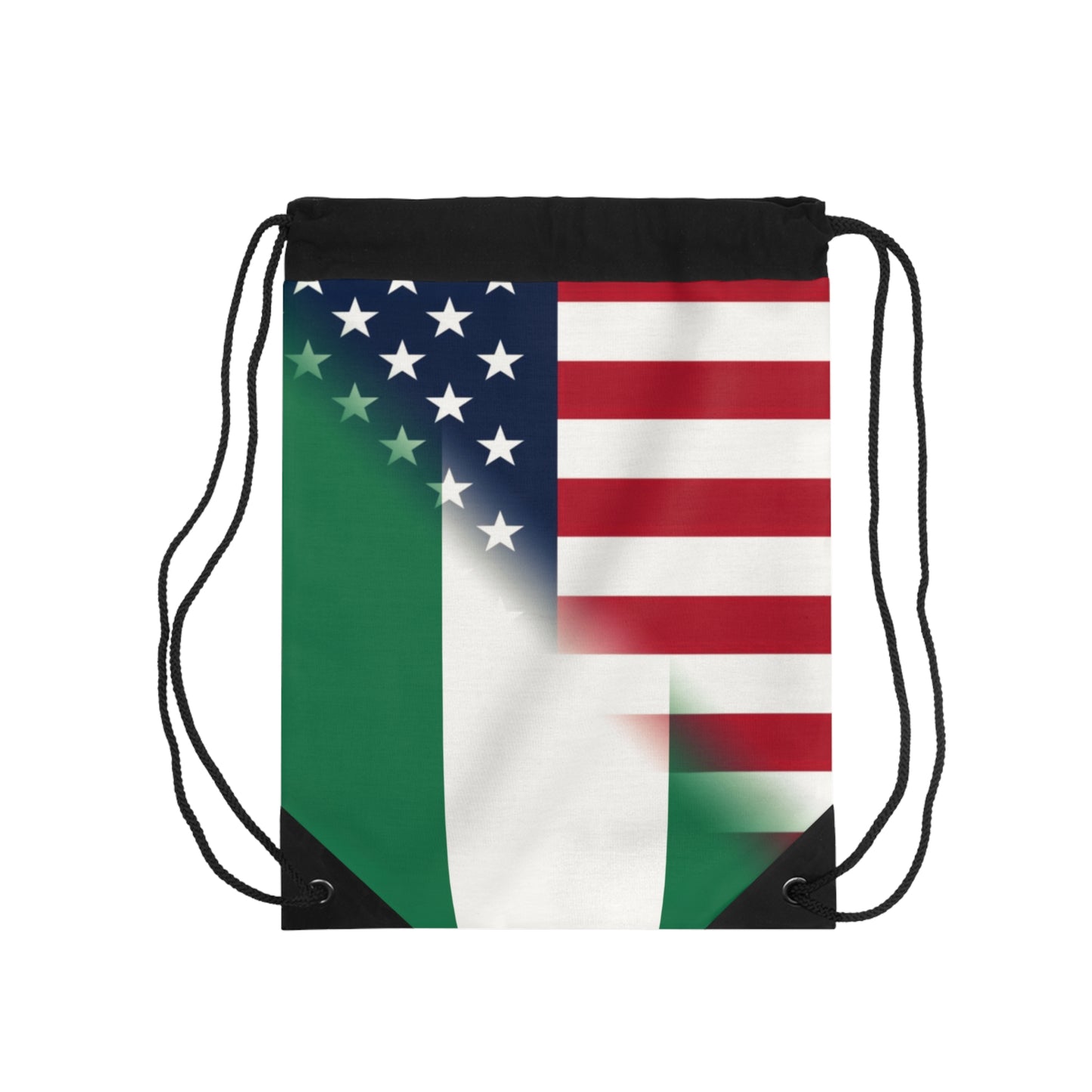 Nigerian American Flag Nigeria USA Drawstring Bag