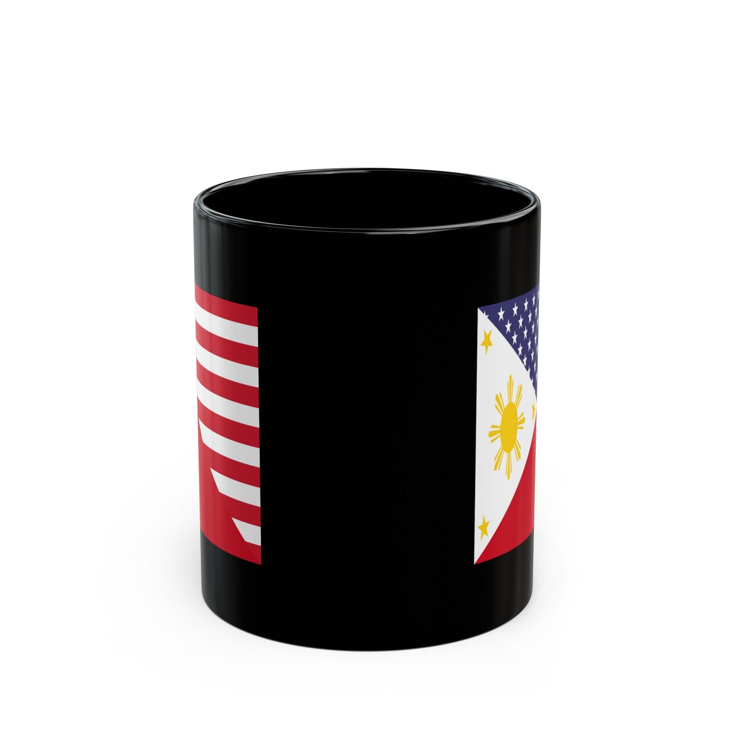 Filipino American Flag Half Philippines USA Black Mug (11oz, 15oz)