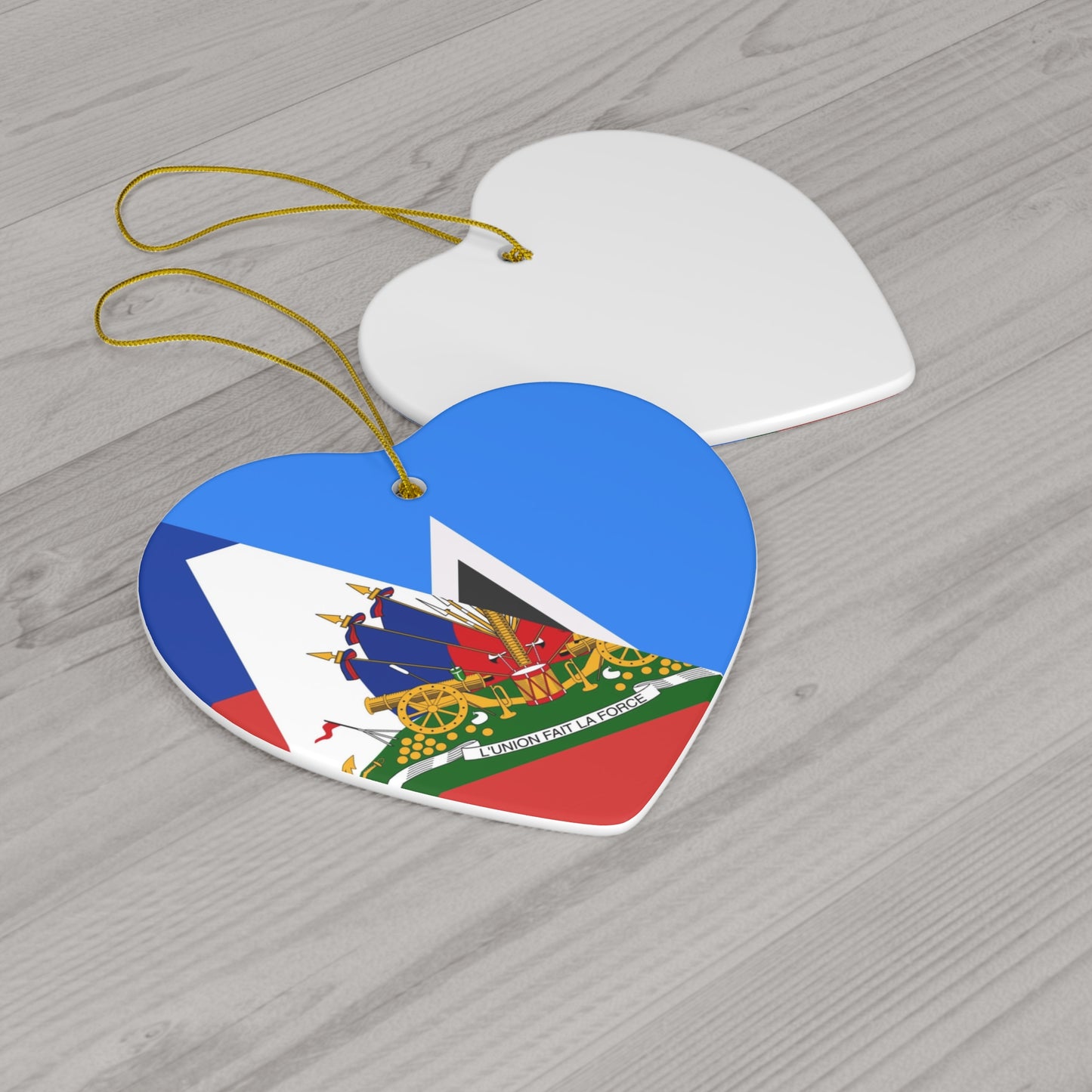 Haiti St Lucia Flag Haitian 2 Ceramic Ornament | Christmas Tree Ornaments