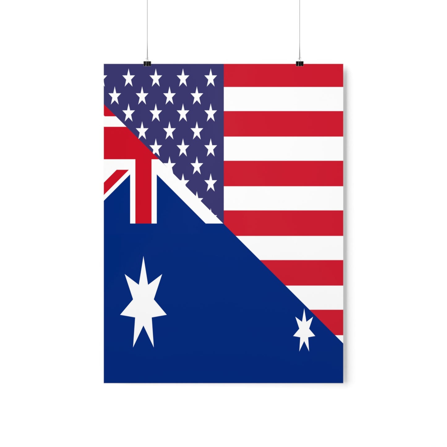 Australian American Flag Australia USA Premium Matte Poster