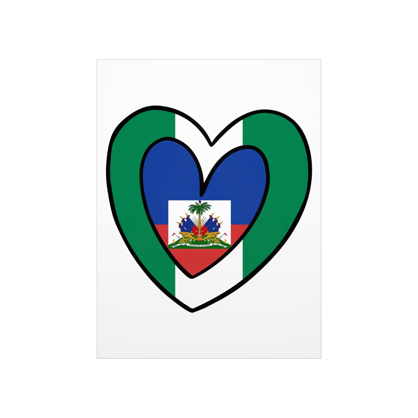 Nigerian Haitian Flag Inner Heart Nigeria Haiti  Premium Matte Poster