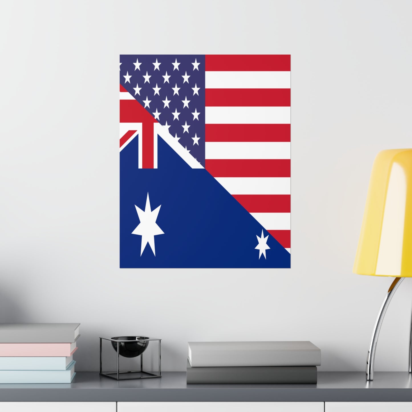 Australian American Flag Australia USA Premium Matte Poster