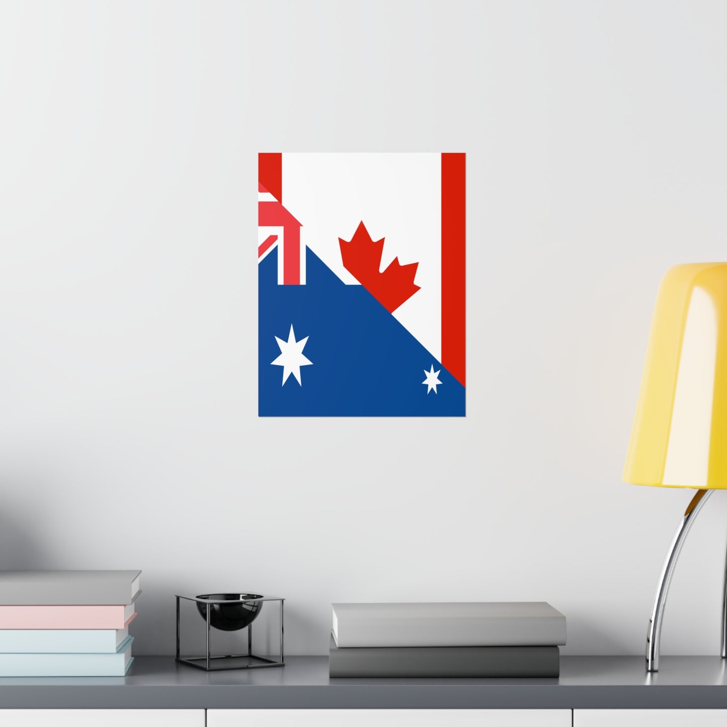 Australian Canadian Flag Half Australia Canada Premium Matte Poster