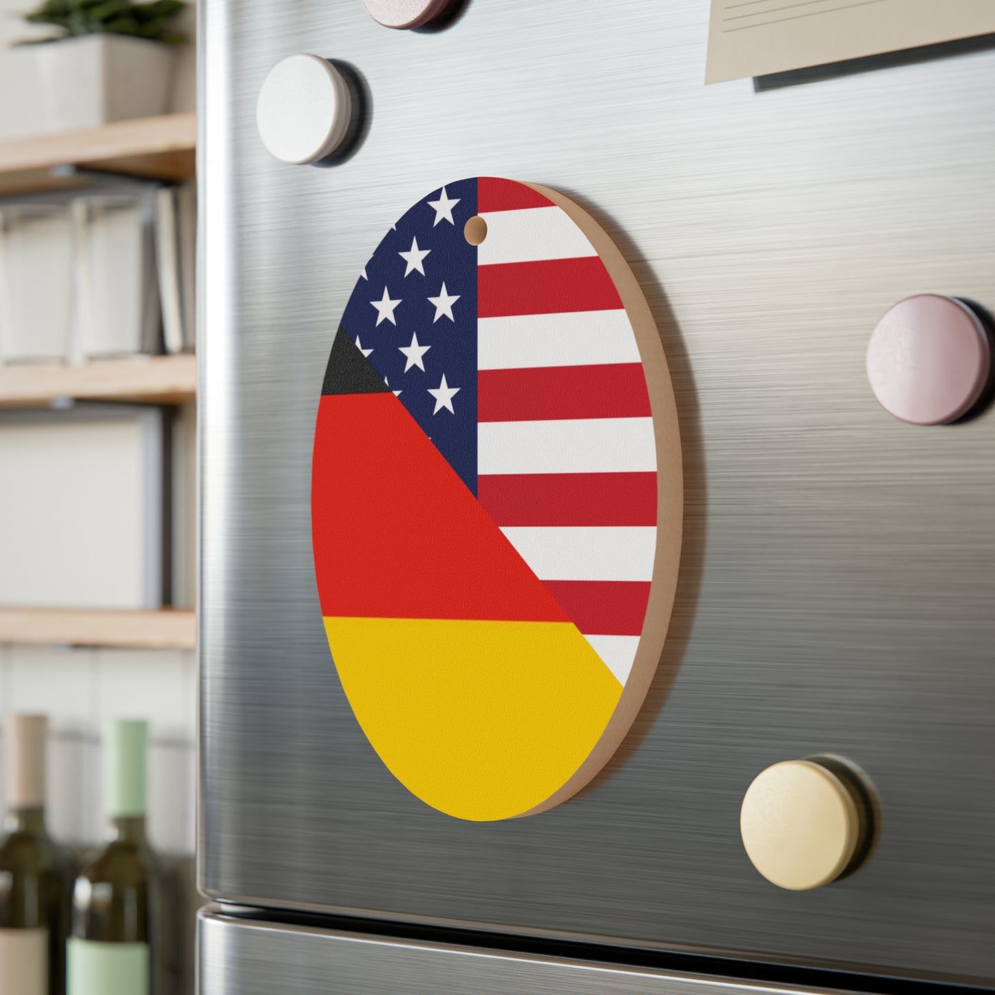 German American Flag Germany USA Wooden Ornament