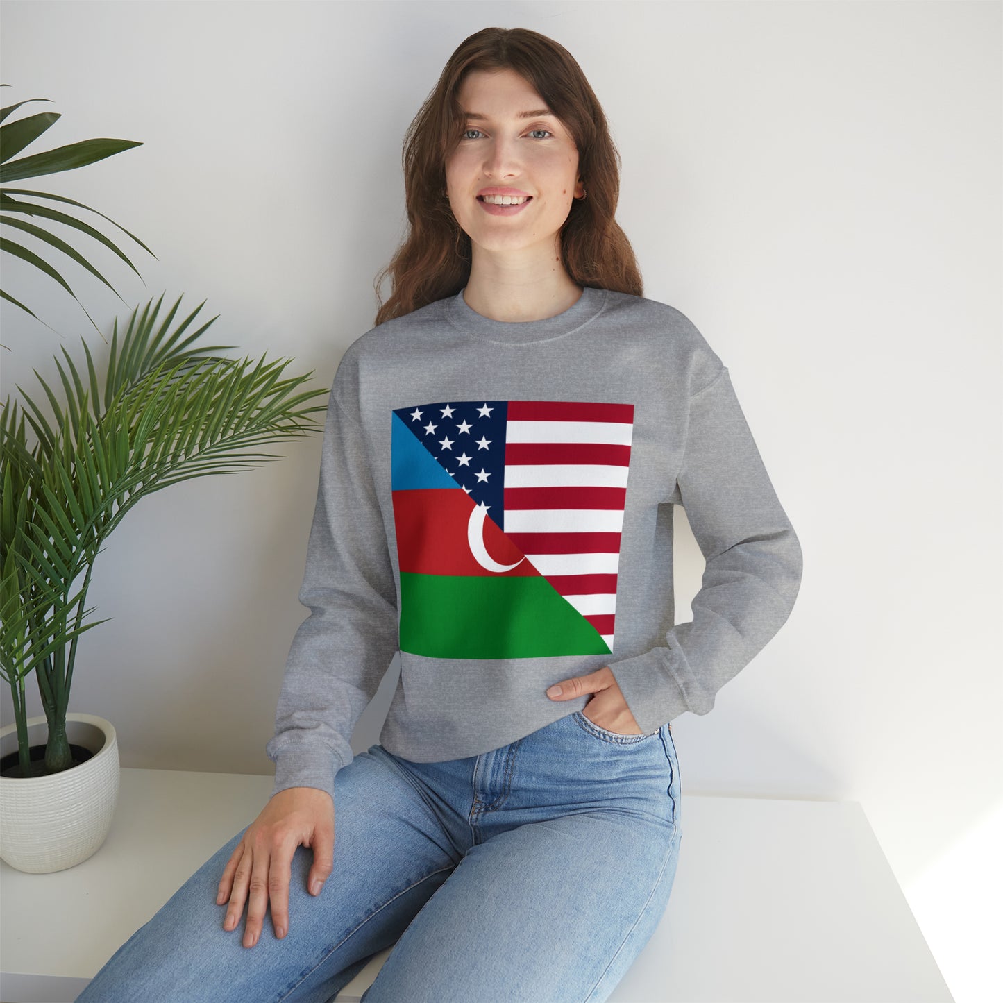 Azerbaijan American Flag USA Unisex Sweatshirt