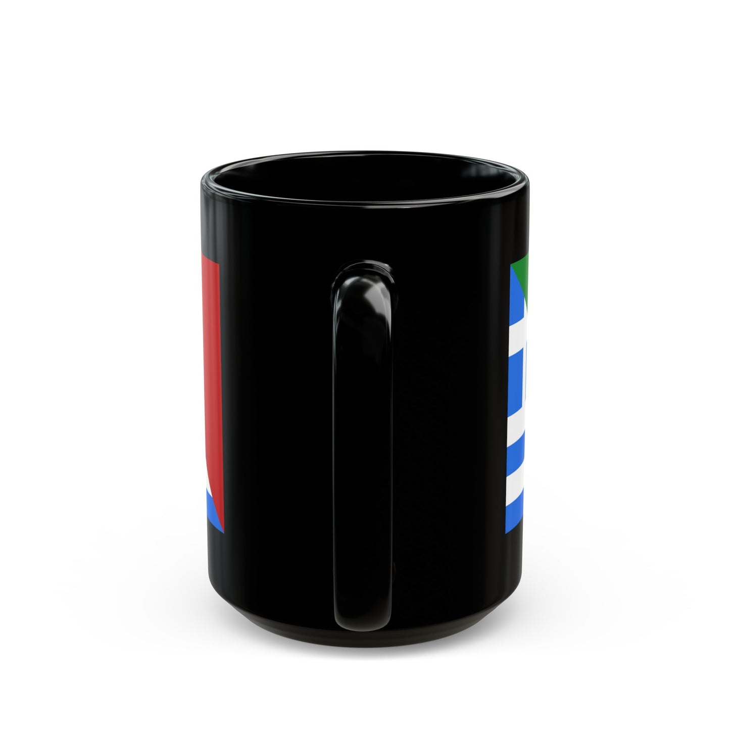 Greek Italian Flag Half Greece Italy Black Mug (11oz, 15oz)