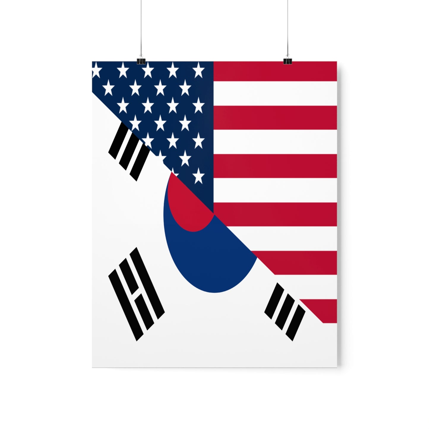 South Korean American Flag Half South Korea USA Premium Matte Poster