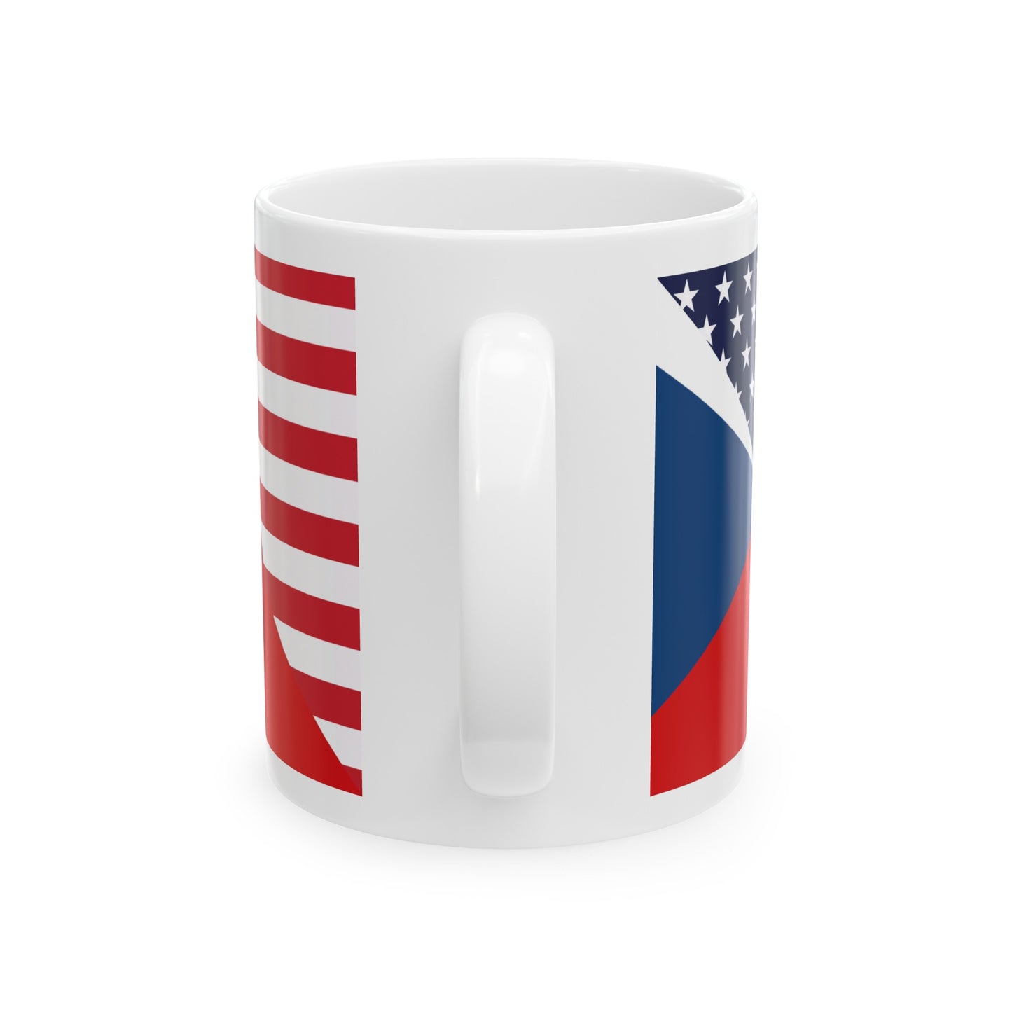 Czech Republic American Flag Czechia USA  Ceramic Mug 11oz, 15oz Cup