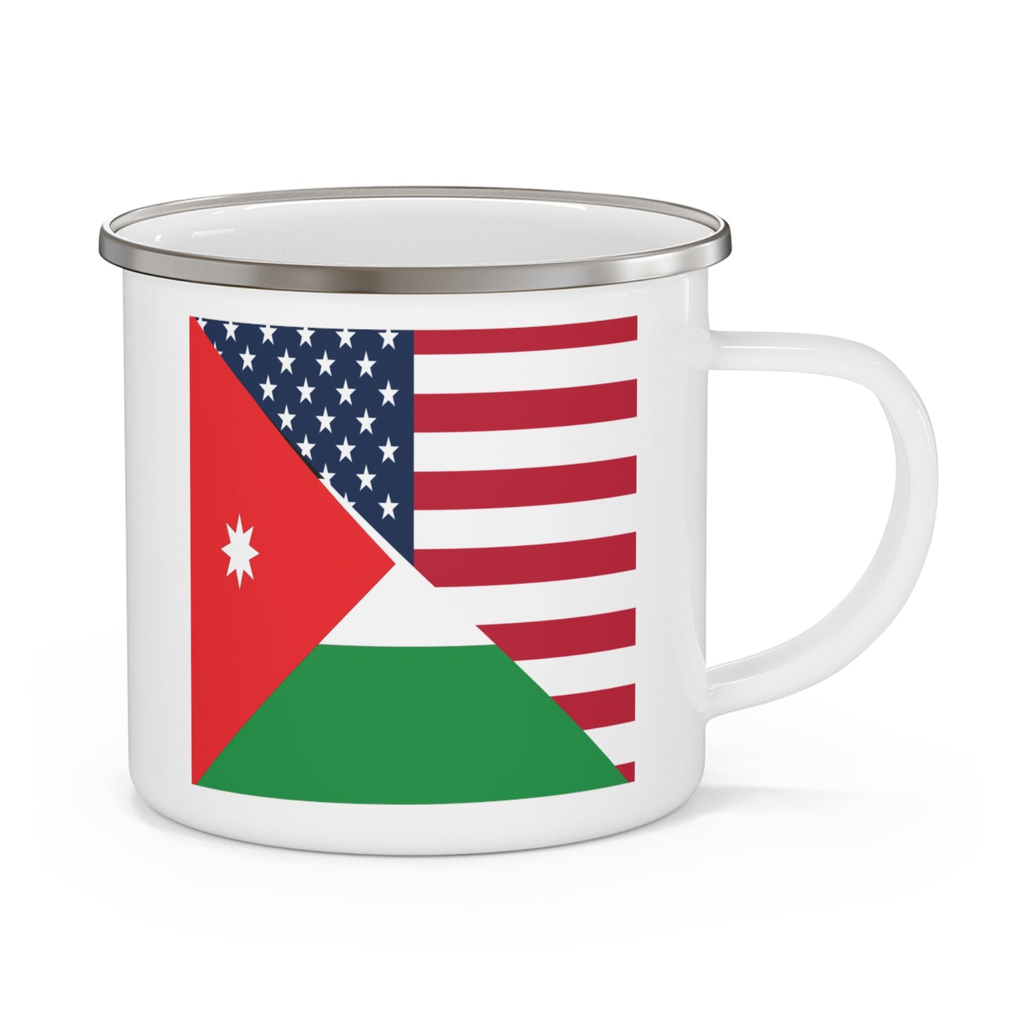 Jordan American Flag Half Jordanian USA 12oz Enamel Mug