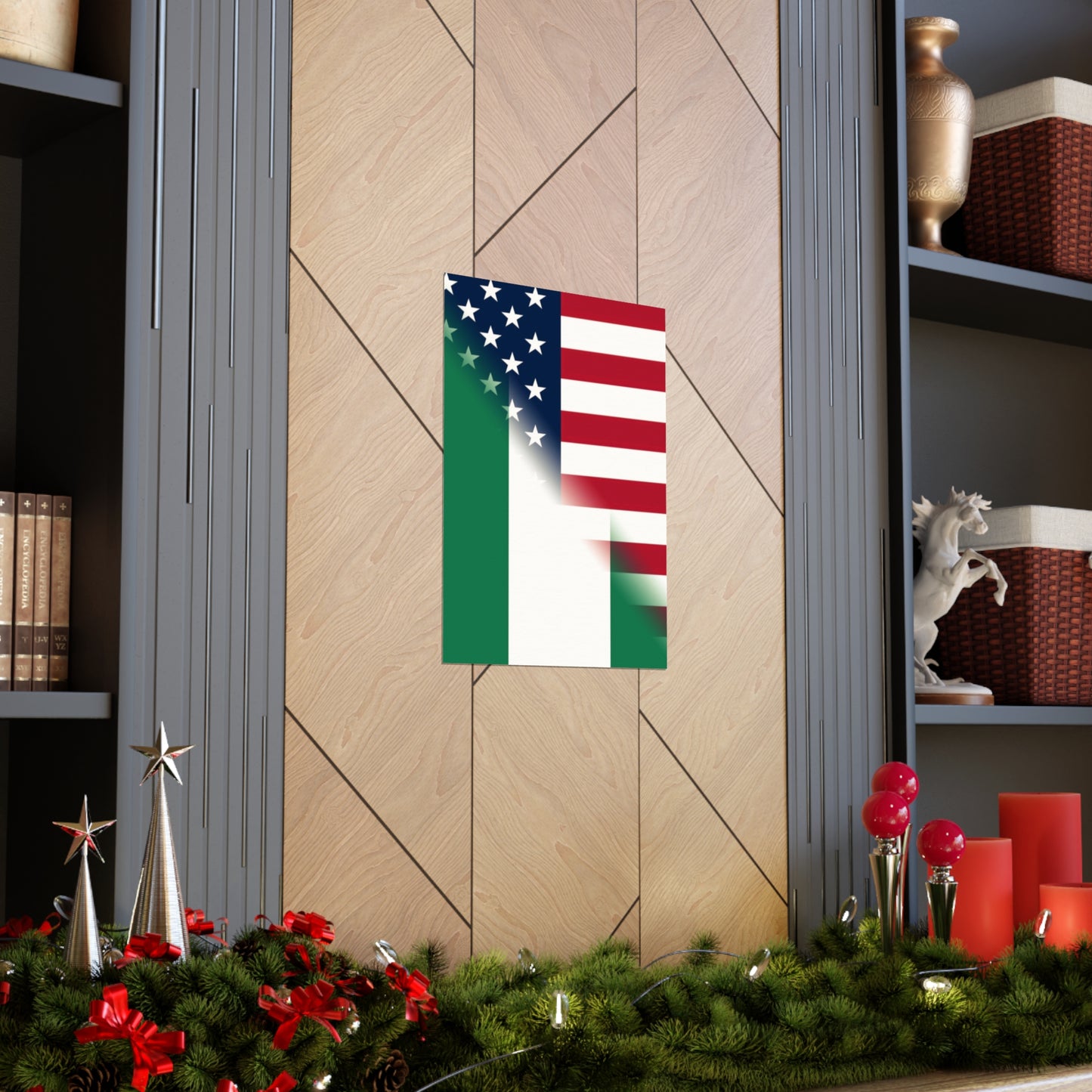 Nigerian American Flag Half Naija USA African Premium Matte Poster