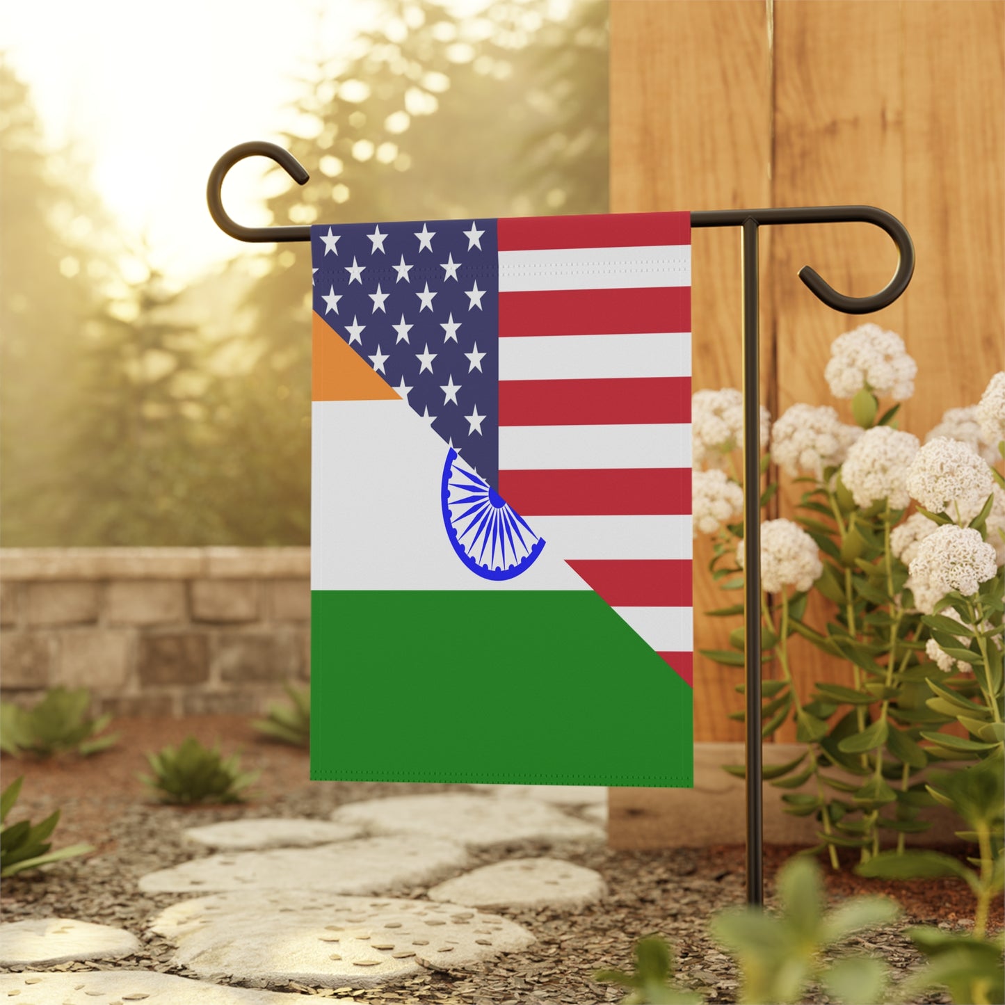 Indian American Flag India USA Garden & House Banner