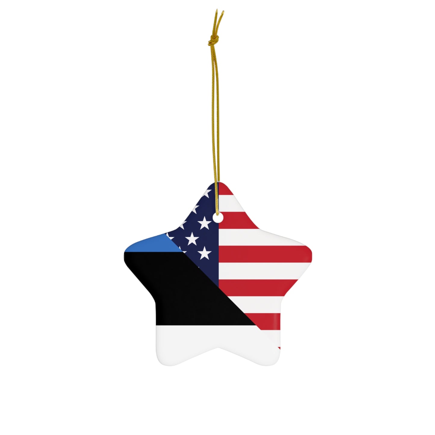 Estonian American Flag Estonia USA Ceramic Ornament | Christmas Tree Ornaments