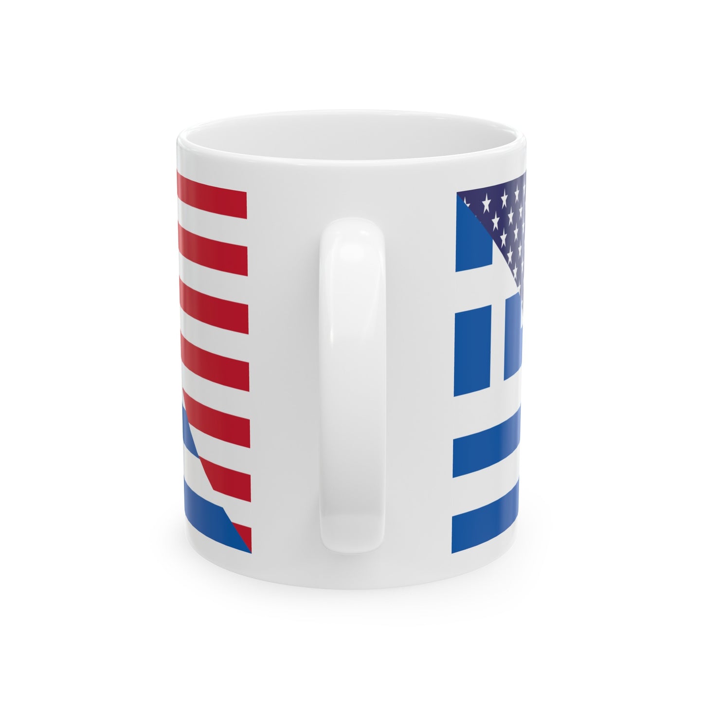 Greek American Flag Half Greece USA Ceramic Mug 11oz, 15oz Cup