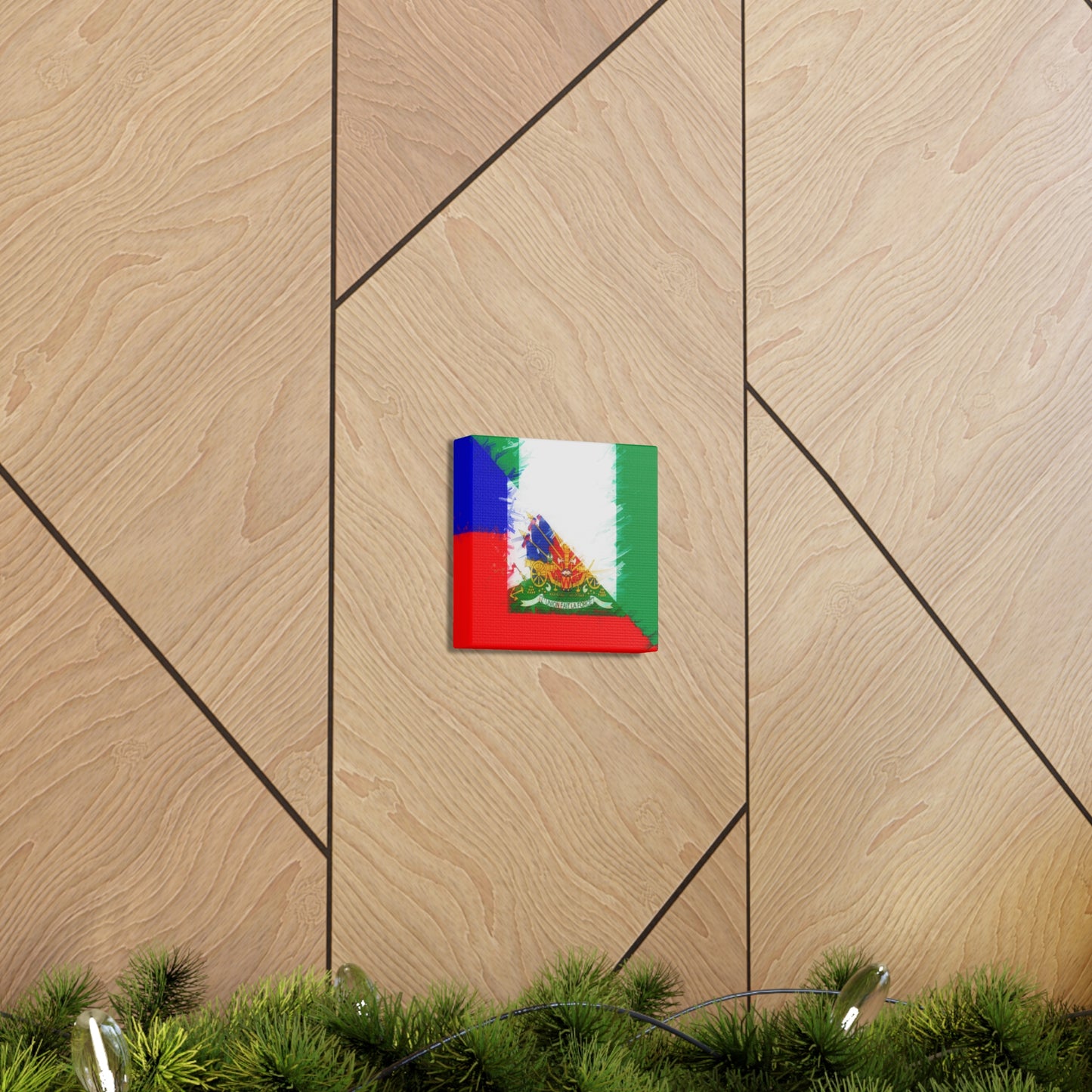 Nigerian Haitian Painted Flag | Haiti Half Nigerian Canvas Gallery Wraps | Wall Art