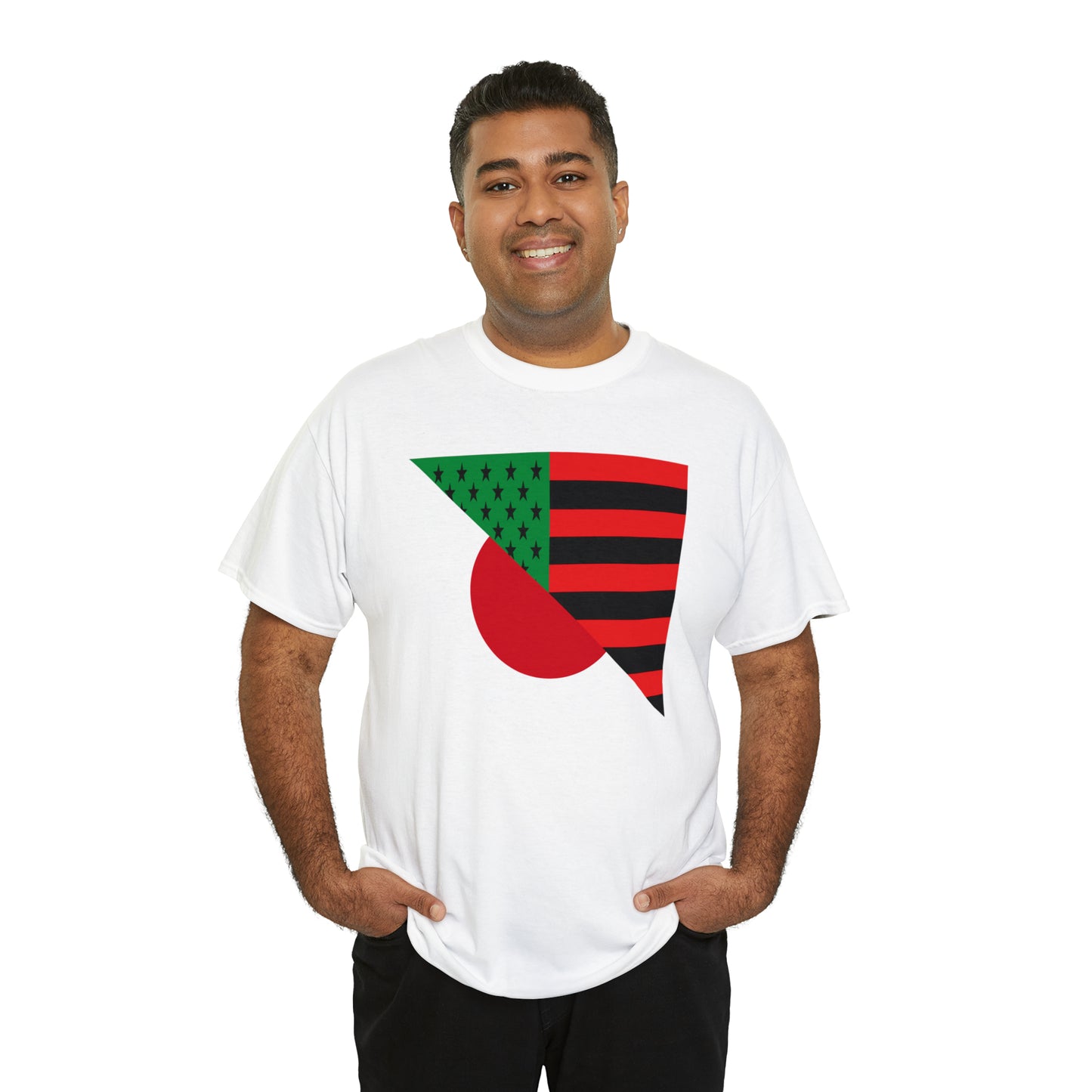 Black Japanese Flag Half African American Japan T-Shirt | Unisex Tee Shirt