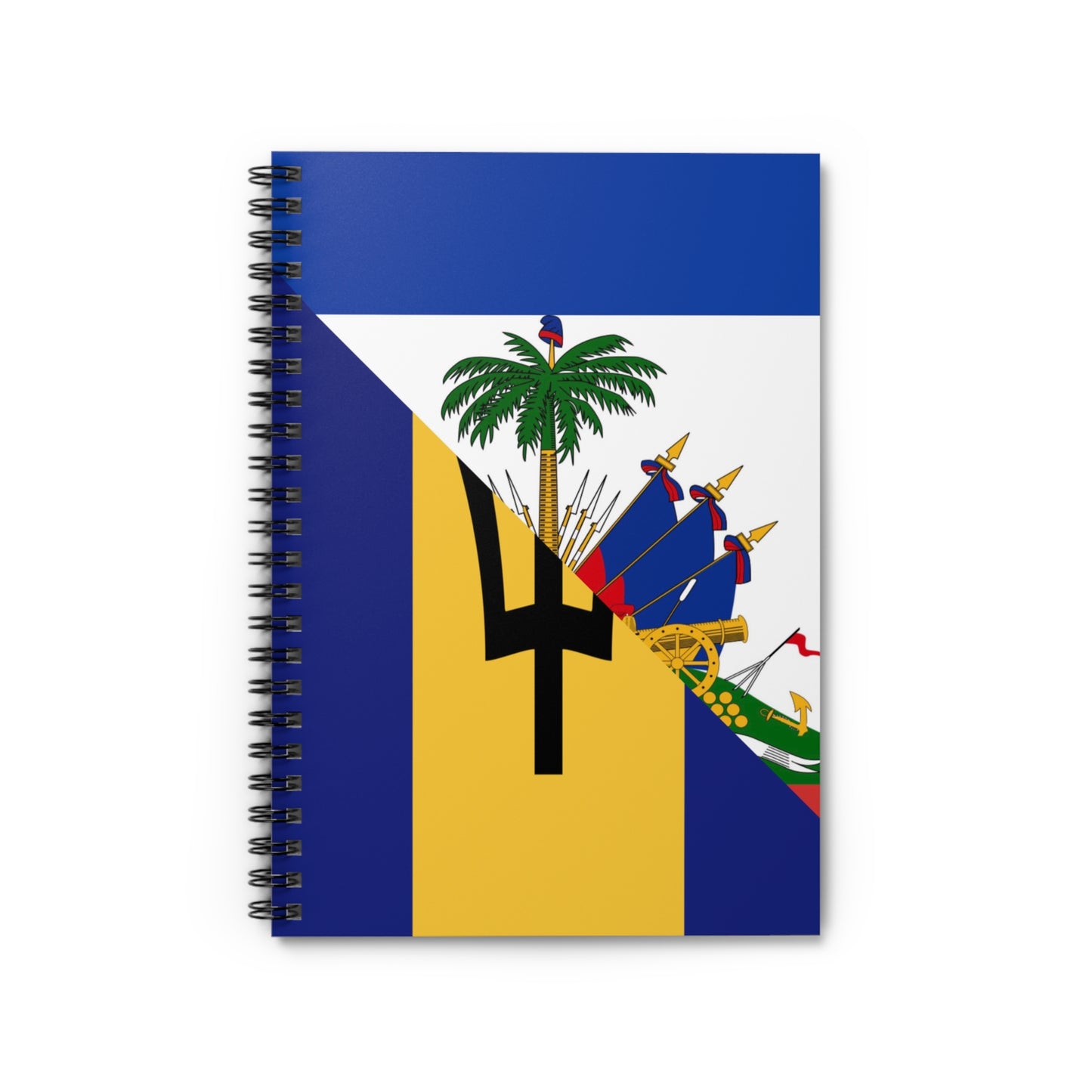 Haitian Bajan Flag Half Haiti Barbados Spiral Notebook - Ruled Line