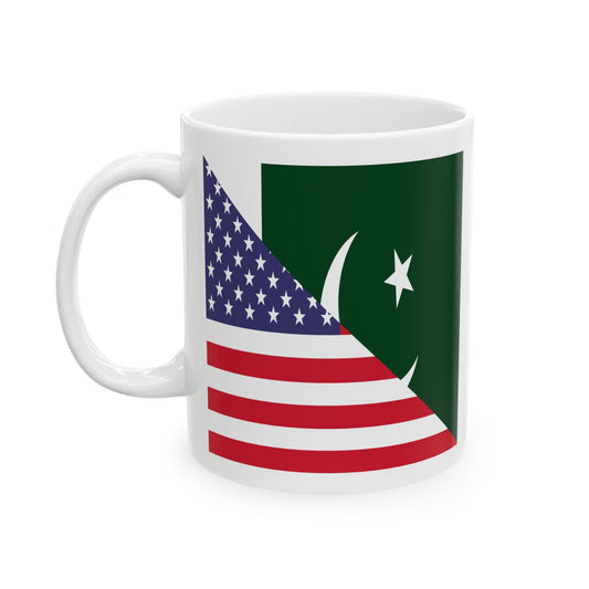 Pakistani American Flag Pakistan USA Ceramic Mug 11oz, 15oz Cup