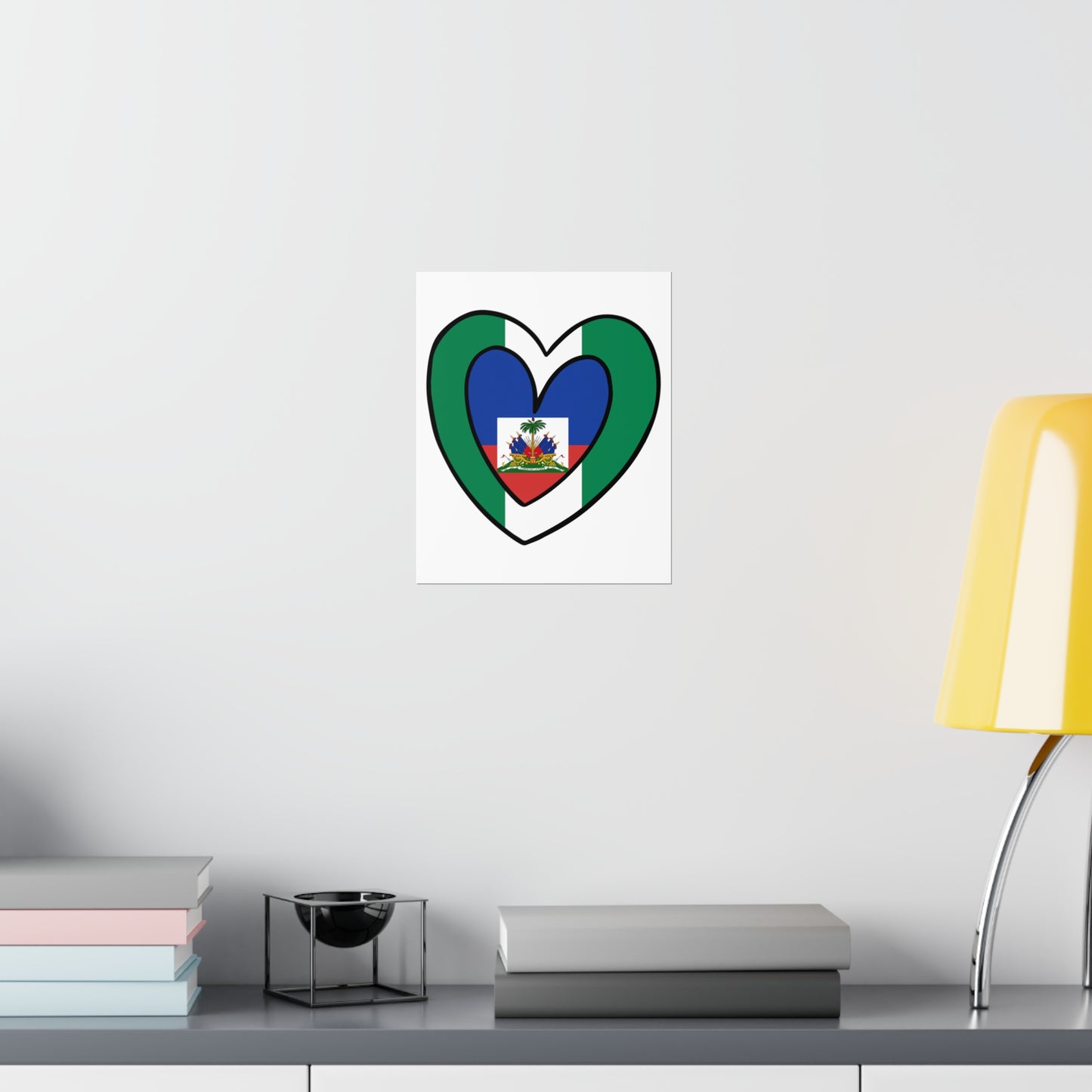 Nigerian Haitian Flag Inner Heart Nigeria Haiti  Premium Matte Poster