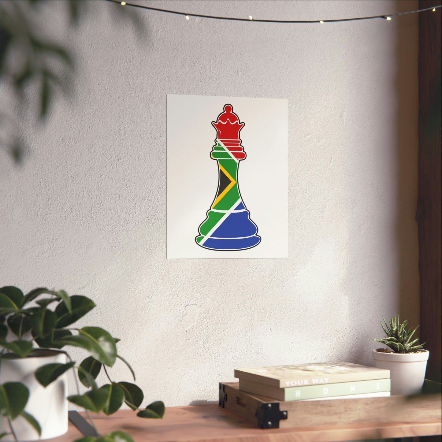 South African Queen Flag Chess Piece SA Premium Matte Poster