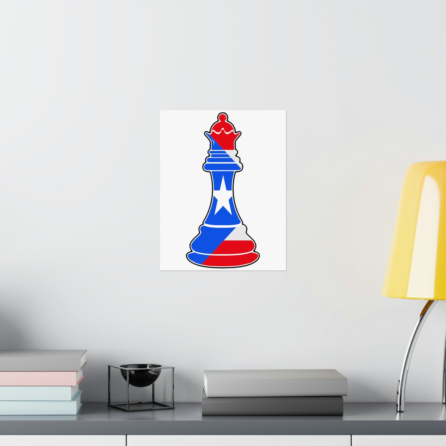 Puerto Rican Queen Flag Chess Piece Boricua Premium Matte Poster