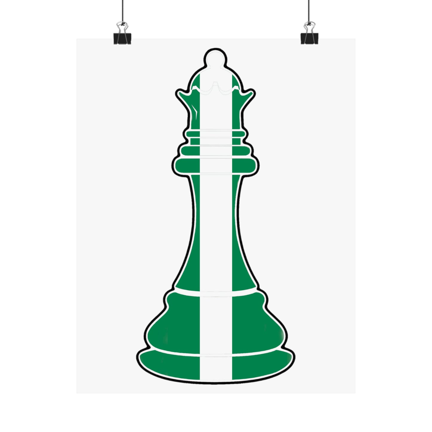 Nigerian Queen Flag Chess Piece Nigeria Premium Matte Poster