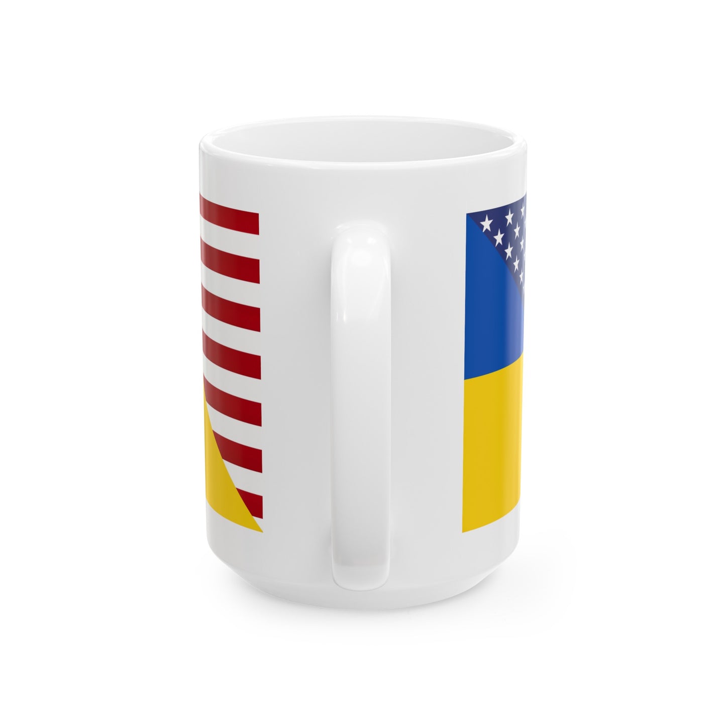 Ukrainian American Flag | Half Ukraine USA Ceramic Mug 11oz, 15oz Cup