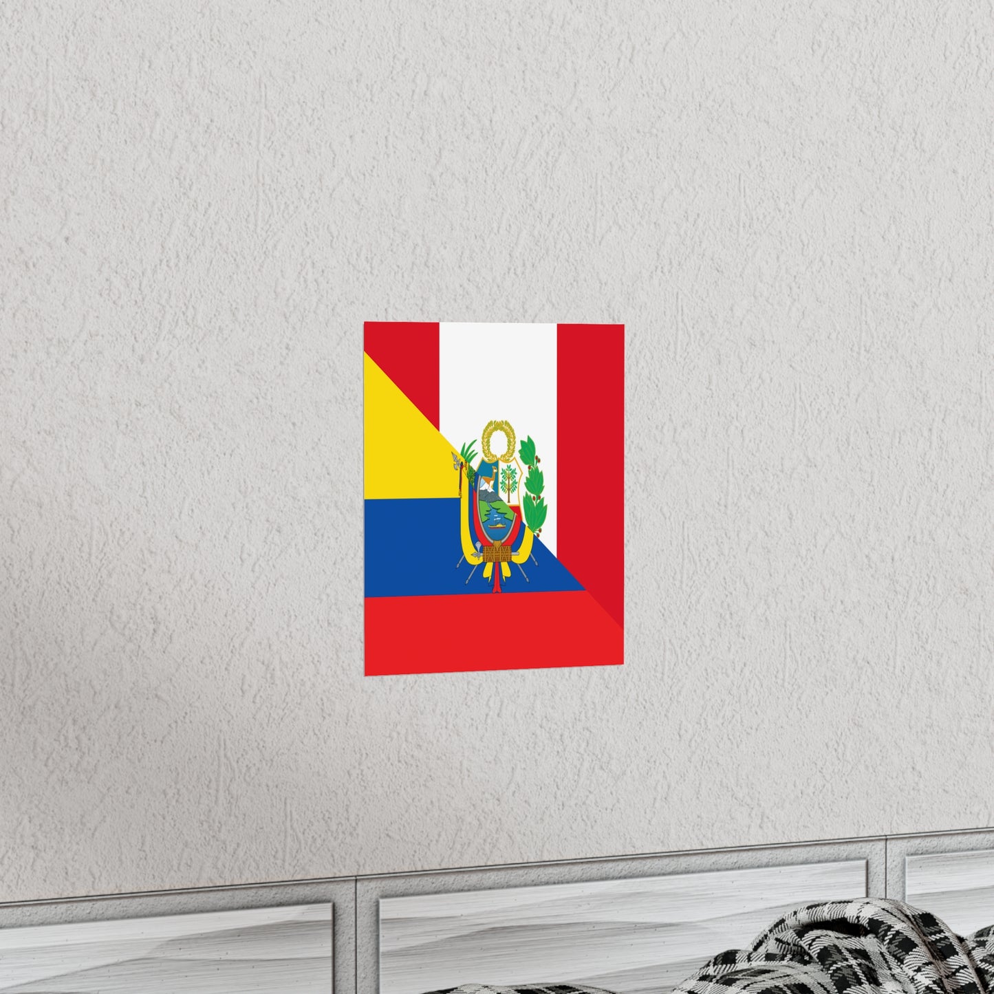 Peru Ecuador Flag Peruvian Ecuadorian Premium Matte Poster