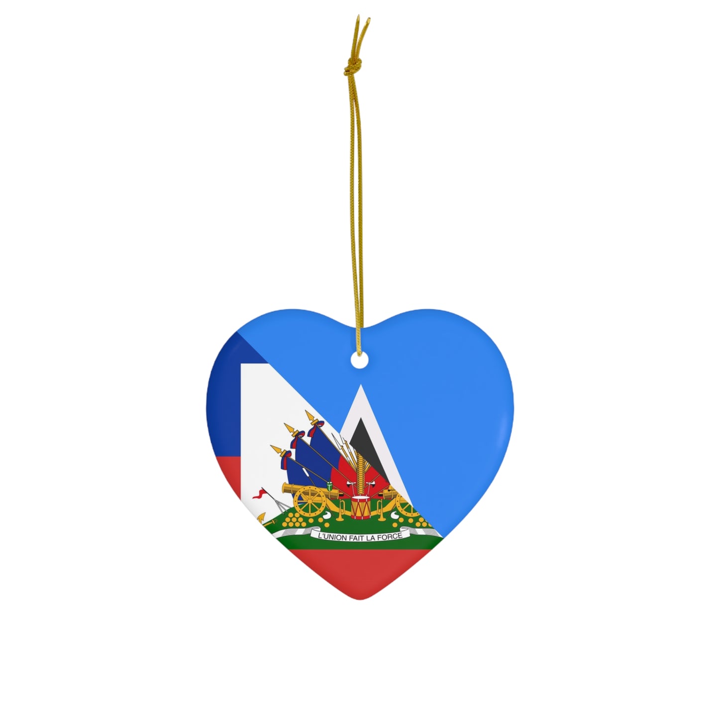 Haiti St Lucia Flag Haitian 2 Ceramic Ornament | Christmas Tree Ornaments