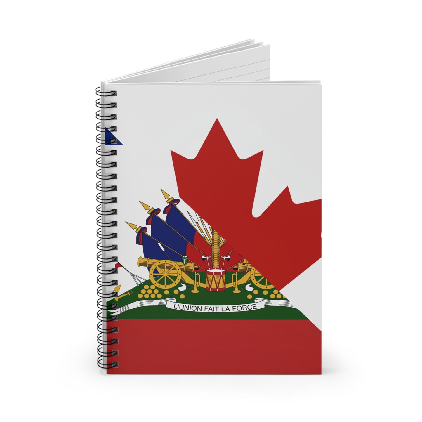 Haiti Canada Flag Half Haitian Canadian Spiral Notebook - Ruled Line