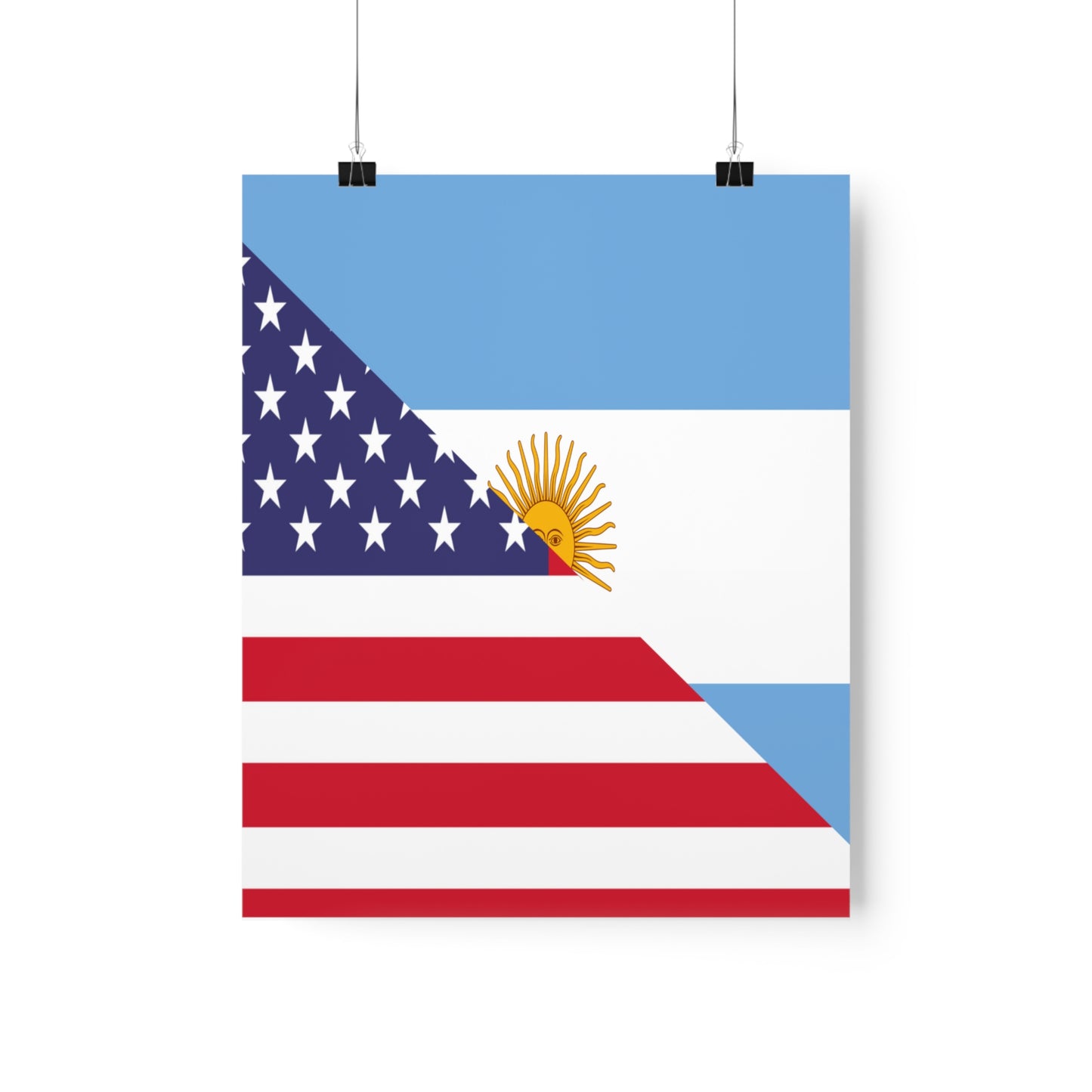 Argentina American Flag Argentinian USA Half Premium Matte Poster