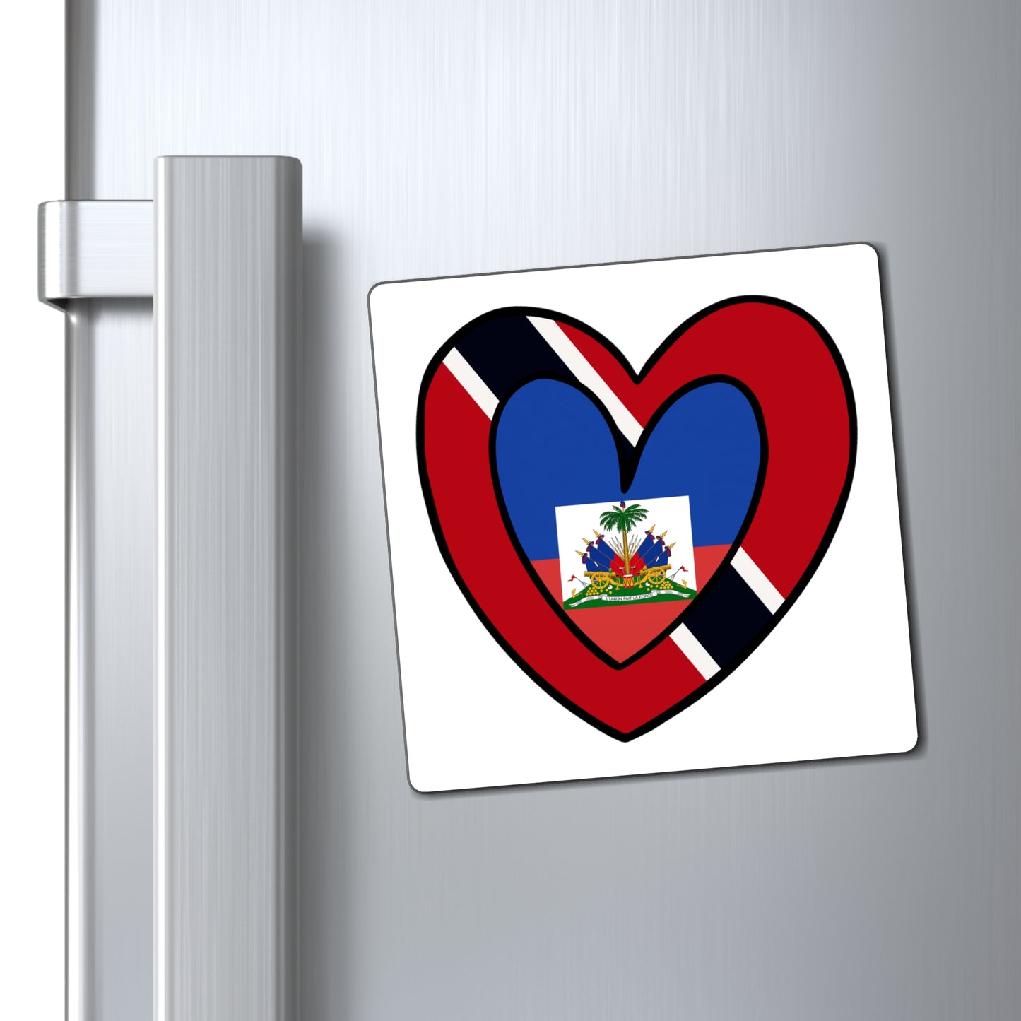 Haitian Trini Flag Heart Haiti Trinidad Tobago Magnet