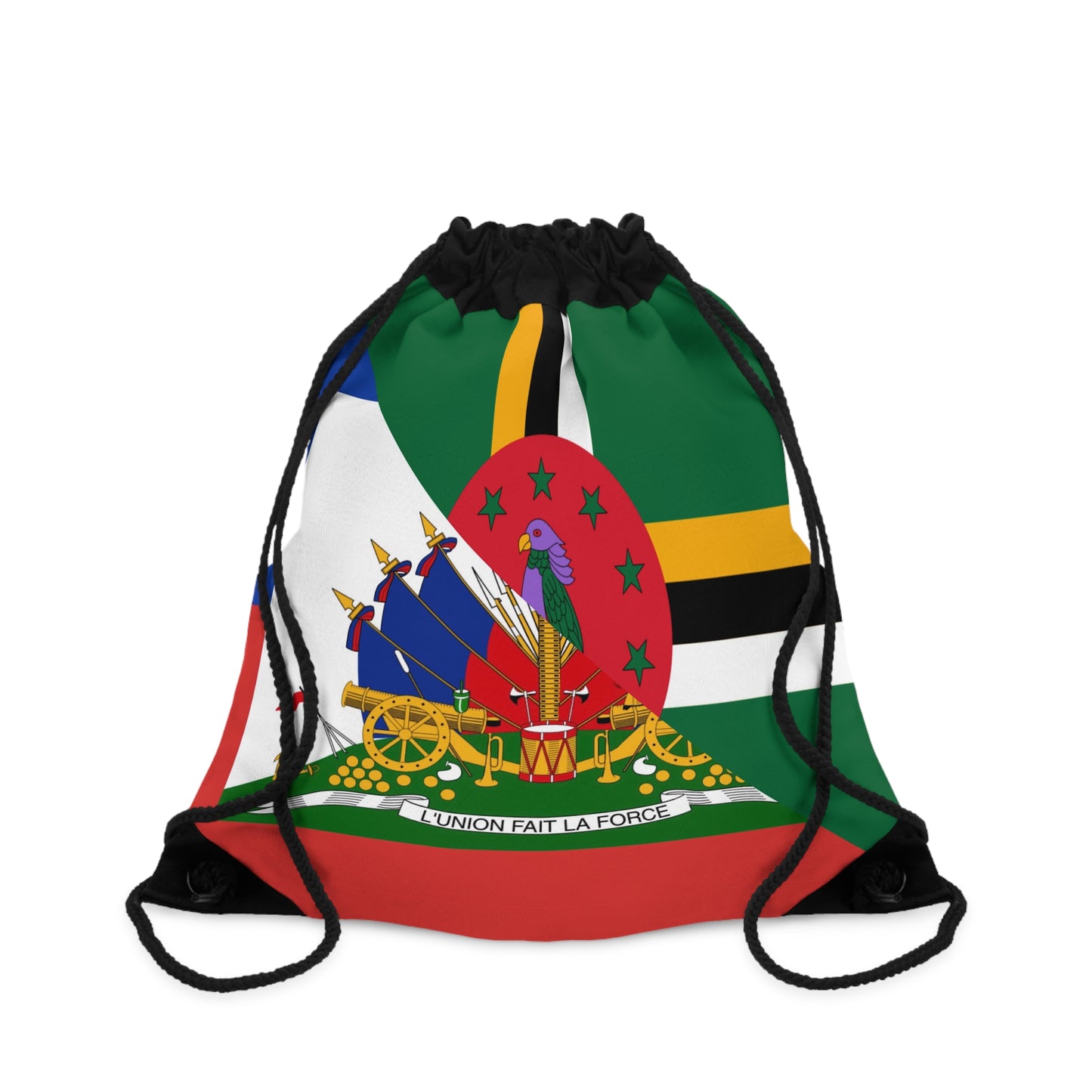 Dominica Haiti Flag Dominican Haitian Drawstring Bag