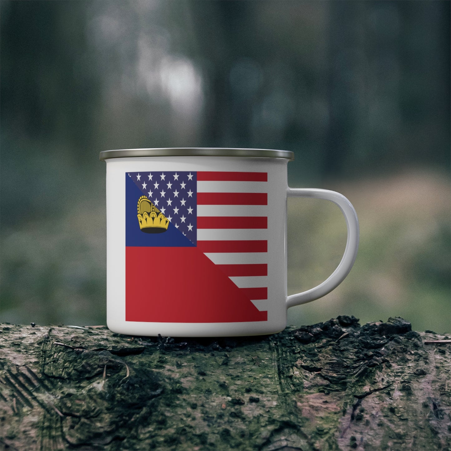 Liechtenstein American Flag 12oz Enamel Mug