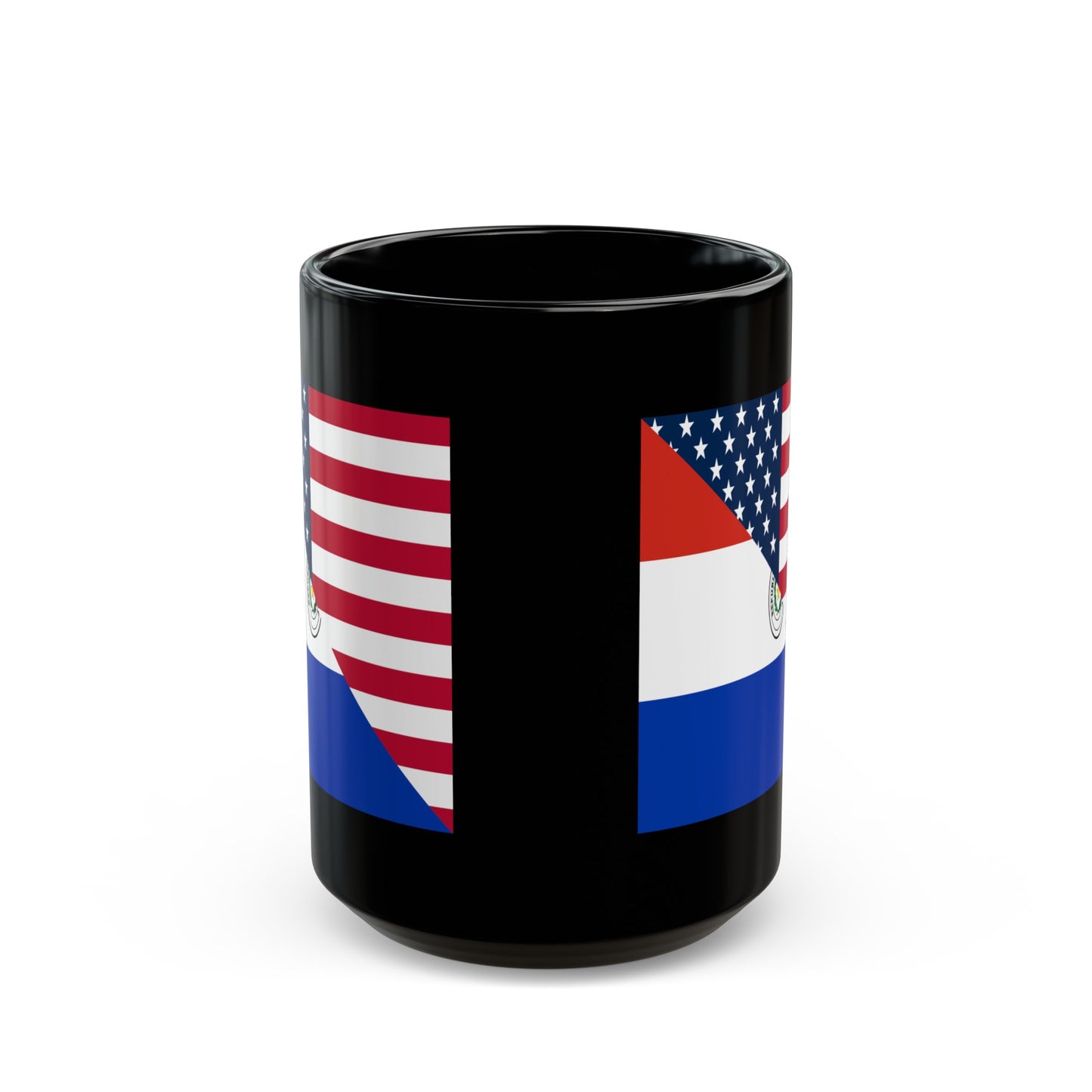 Paraguay American Flag Half Paraguyan USA Black Mug (11oz, 15oz)